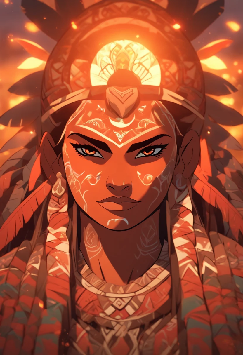 (((Tribal Maori))) best quality, ultra-high resolution, 4K detailed CG, masterpiece, sun, sun rays, hawai, tribal sun, Maori picture style, aesthetic, screen-centric