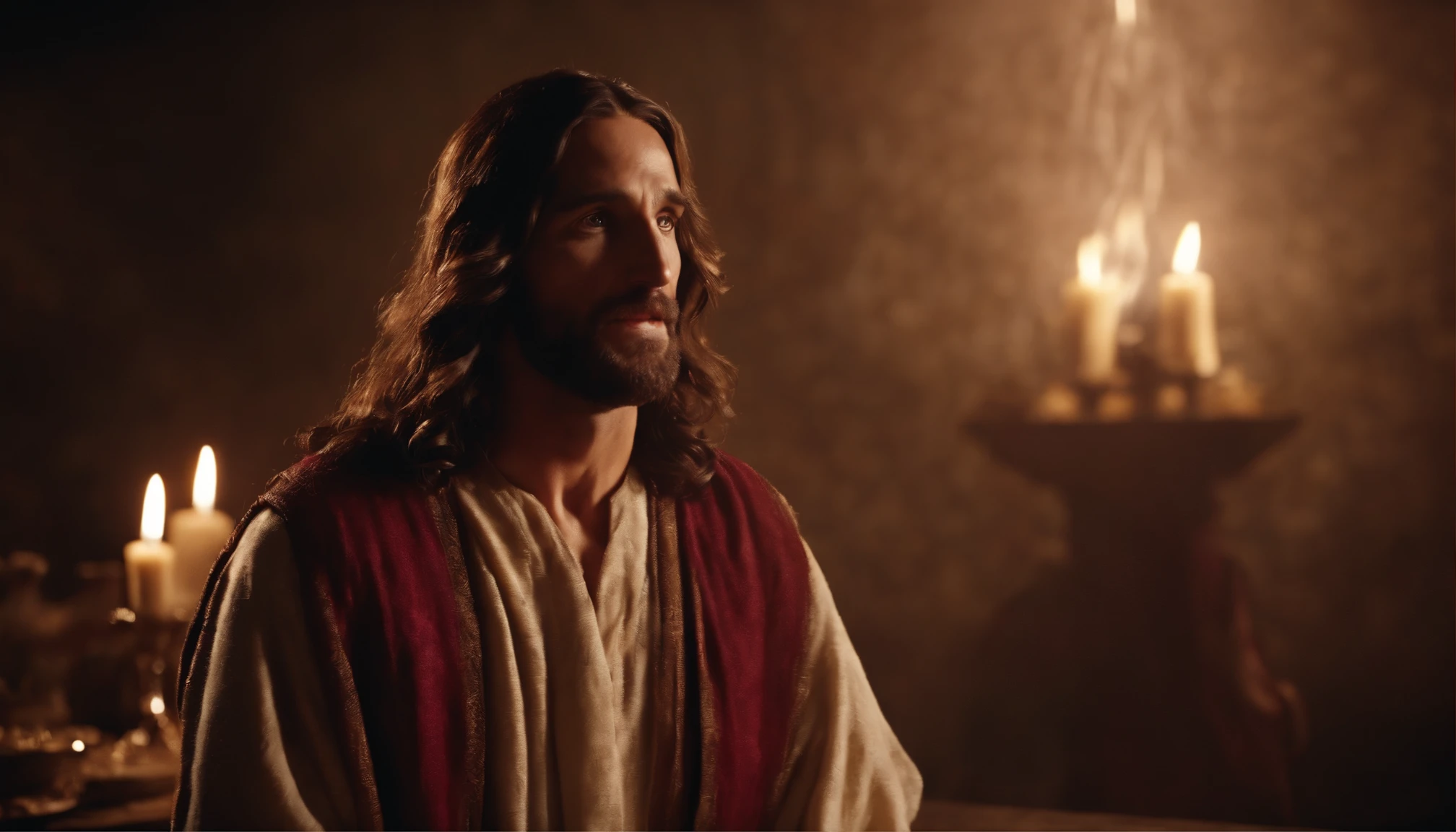 Jesus Christ performs the miracle of turning water into wine
