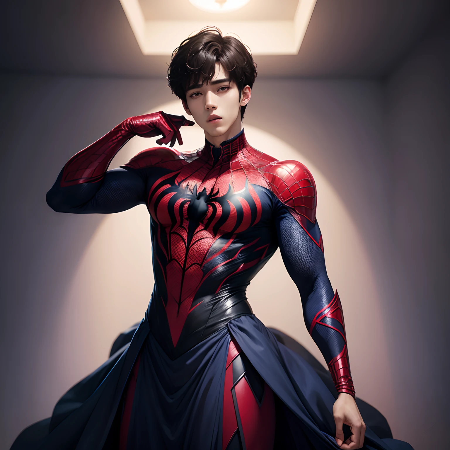 ator ahn hyoseop, de qualidade perfeita vestido de homem aranha