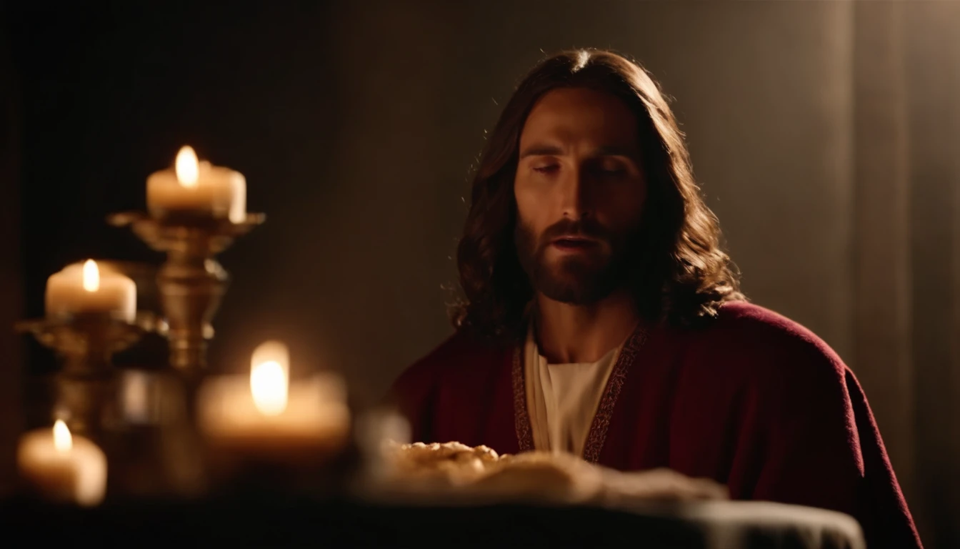 Jesus Christ performs the miracle of transubstantiation