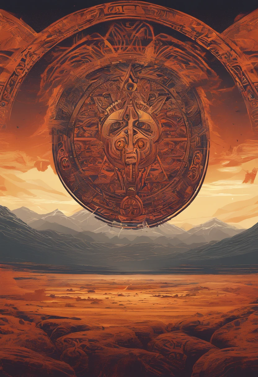 (((sol)) best quality, ultra-high resolution, CG detalhado 4K, master part, sol, sol tribal, Maori tribais, Estilo de imagem Maori, aesthetic, centrado na tela, View from the ground to the sky