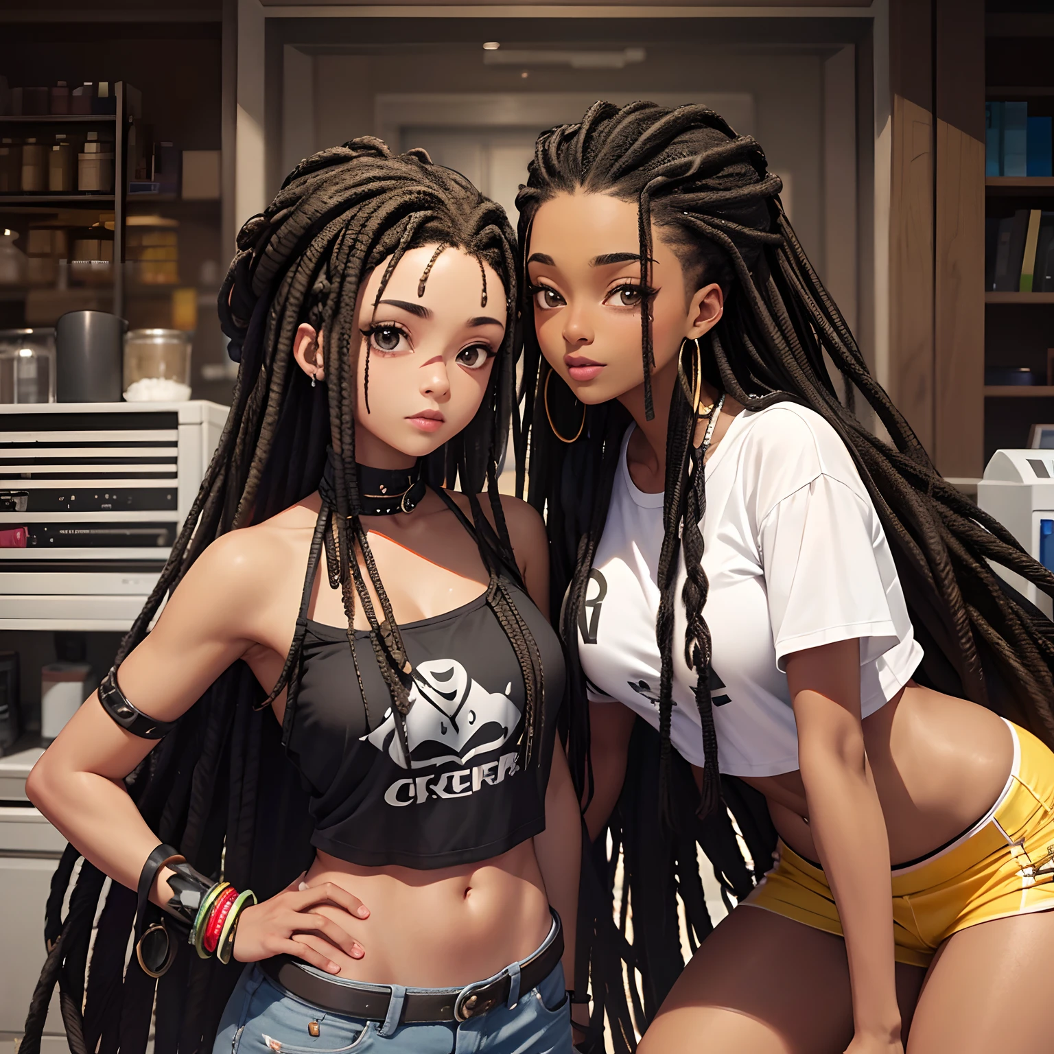 gilr, dreads grossos, black hair,pele_negra