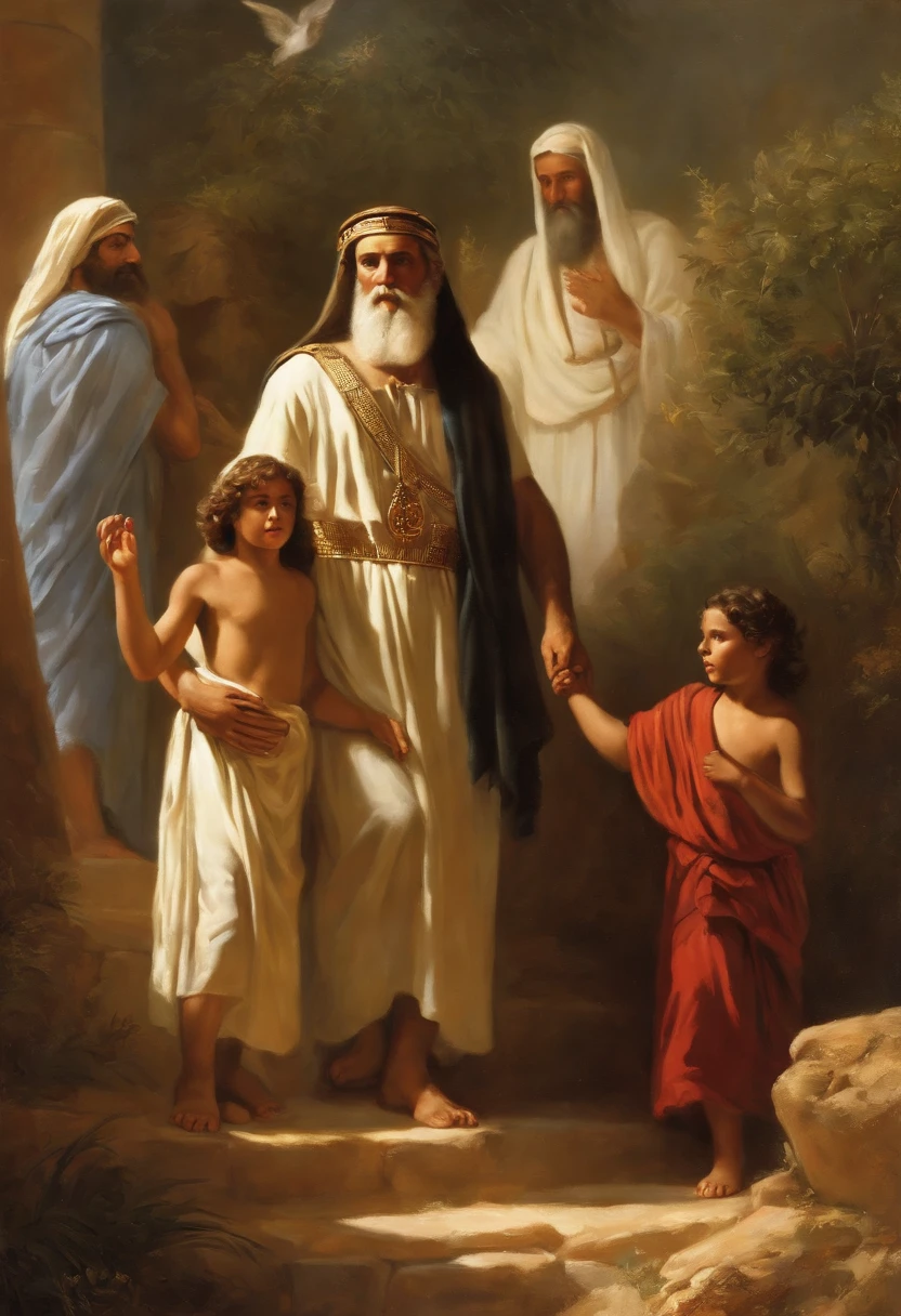The liberation of the children of Israel from slavery in Egypt is a central event in Old Testament prophecies. God prophesied to Moses that He would lead His people out of Egyptian oppression and lead them to the Promised Land, Canaan. Furthermore, on Mount Sinai, God gave Moses the Ten Commandments and the Law, which established the moral and religious basis for the lives of the people of Israel., cores muito brilhantes, light particles, com luz brilhante, Mshiff, Arte do papel de parede, Papel de parede UHD