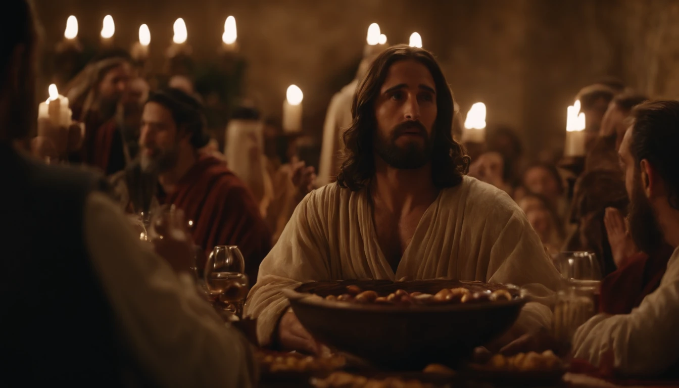 Jesus Christ at the wedding feast of Cana in Galilee. Bible passage.
