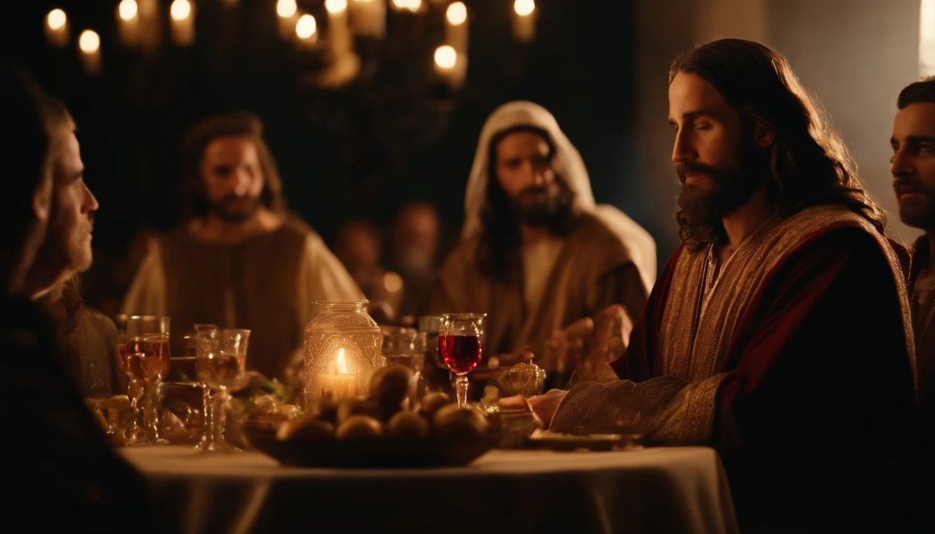 Jesus Christ at the wedding feast of Cana in Galilee. Bible passage.