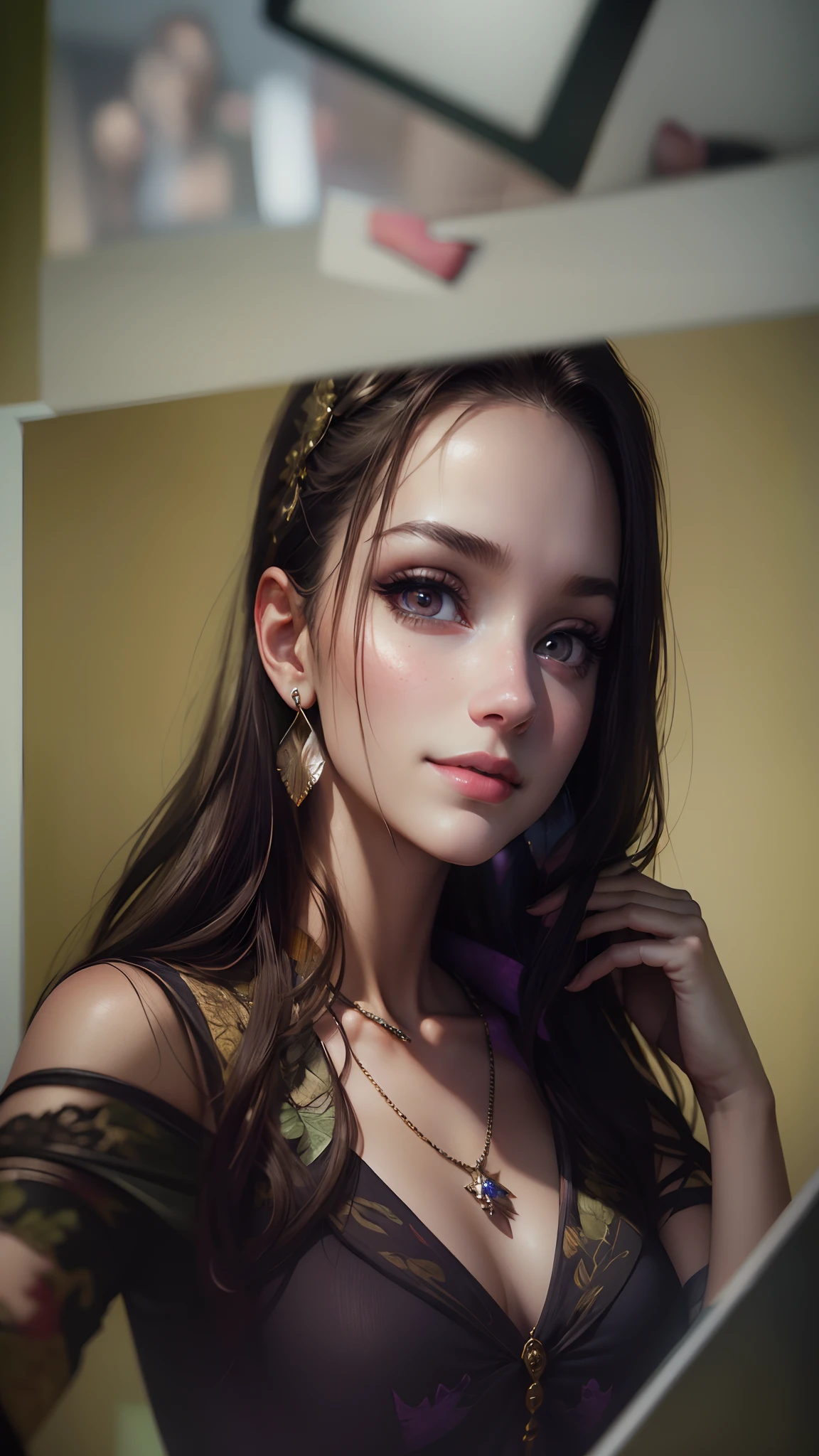 best quality, masterpiece, ultra high res, photorealistic, 1girl, offshoulder, face portrait of 1girl, light long hair, wearing a secretary suit, in an office, (slightly smiling), closeup, (makeup), earring, necklace, detailed eyes, limbal ring, (masterpiece, best quality, high quality), hyperdetailed, highres, high detail, intricate detail, HDR, 8k wallpaper, sharp focus, detailed background, realistic, photorealistic, perfect hands, realistic eyes, detailed skin texture, (blush:0.5), (goosebumps:0.5), subsurface scattering