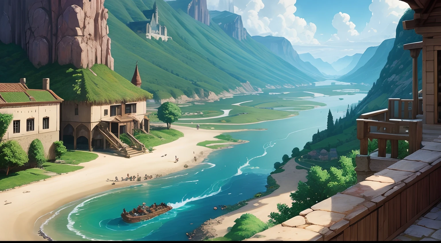Breath of Fire 4 Scenario, bfo4, bofiv, IV, Village, river, characters defined