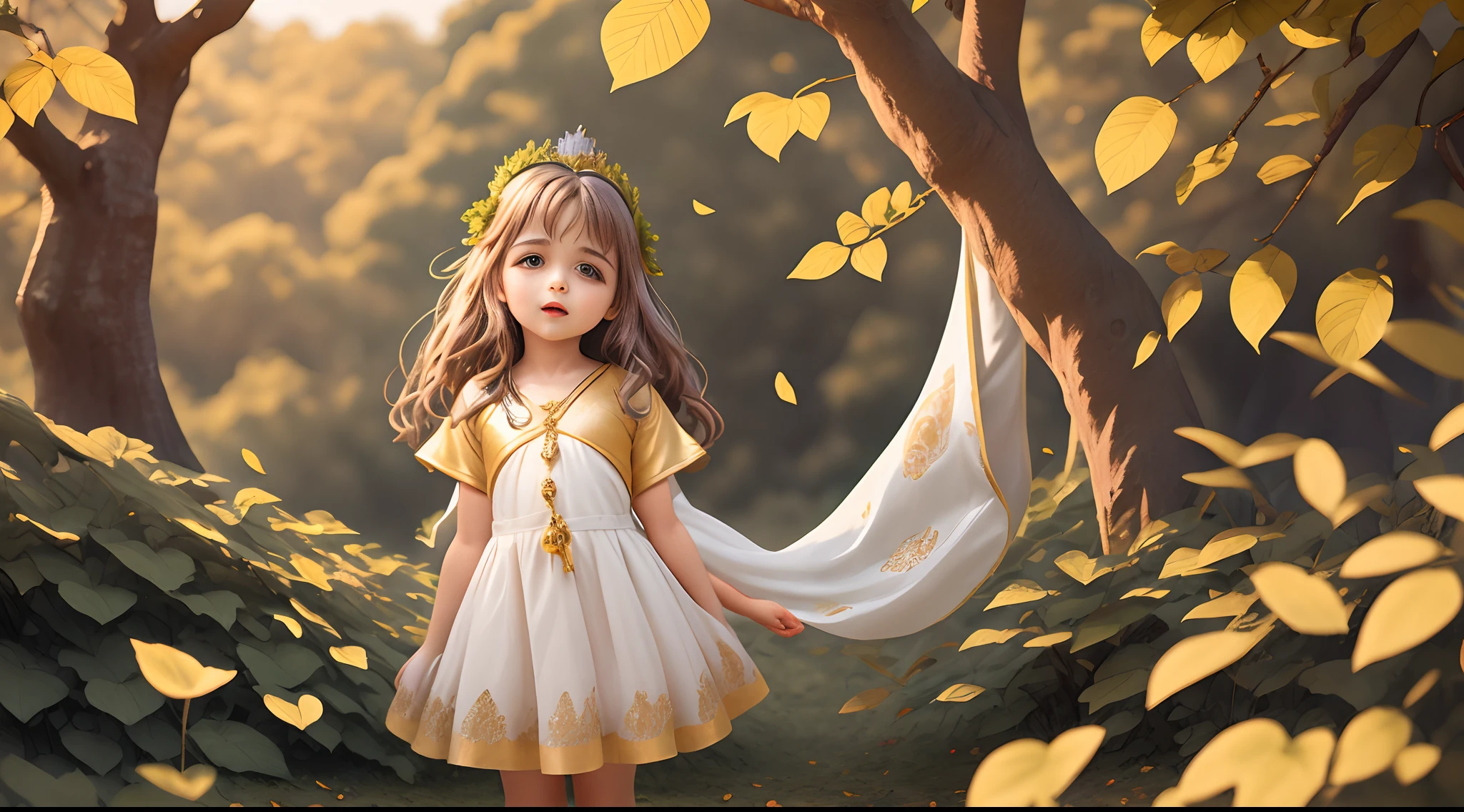 Fada pequena vestido verde asas azuis. crown of leaves on the head. Bolsinha. magic. magic wand. Esta chorando.