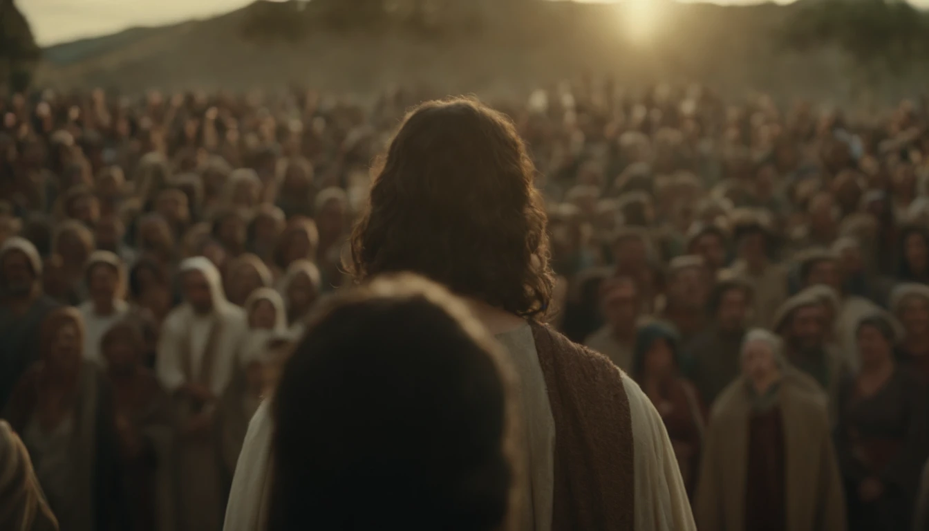 Jesus is speaking to the crowd and a woman stands up and talks to Jesus