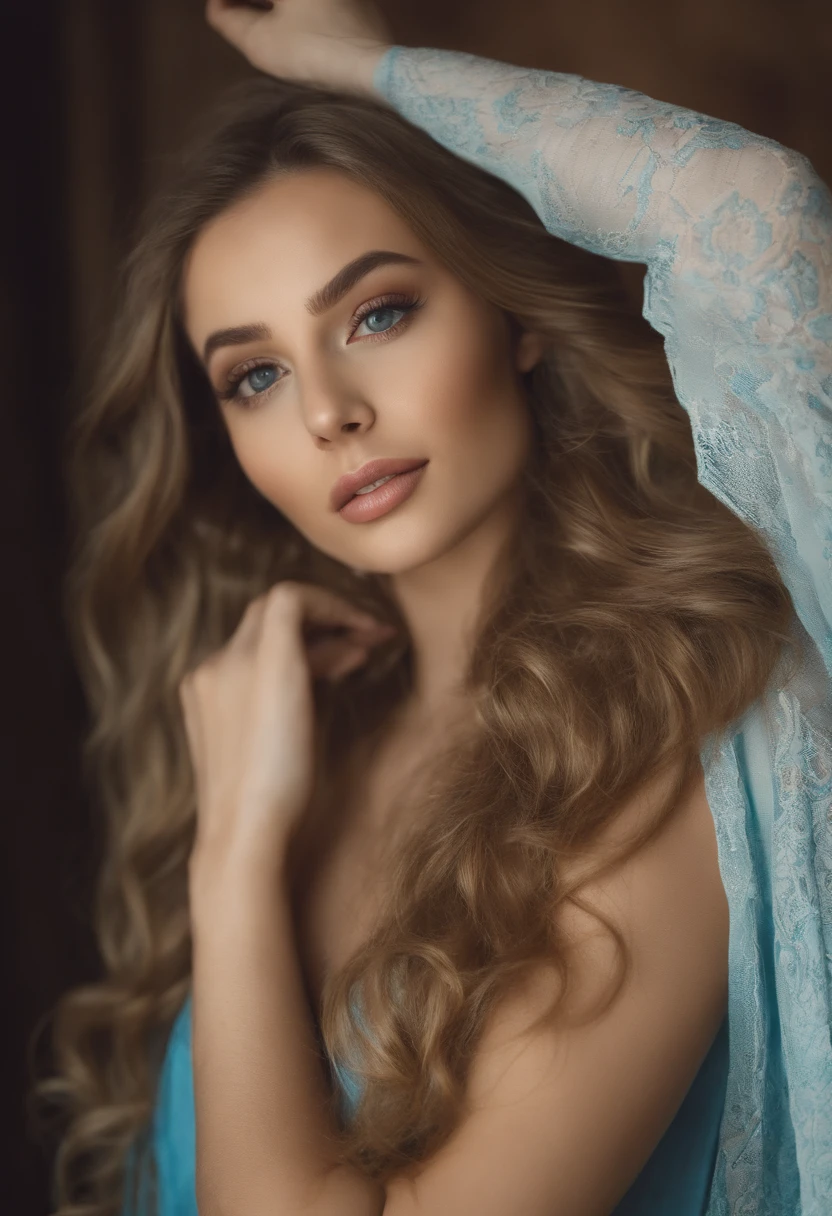 Oman with matching tank top and panties, fille sexy aux yeux bleus, Portrait Sophie Mudd, Portrait de Corinna Kopf, cheveux blonds et grands yeux, selfie of a young woman, ohne Maquillage, maquillage naturel, Look directly into the camera, Visage avec Artgram, dezentes Maquillage, Superbe photo du corps entier, dans la chambre, gros seins, Blonde, Latin old money vintage