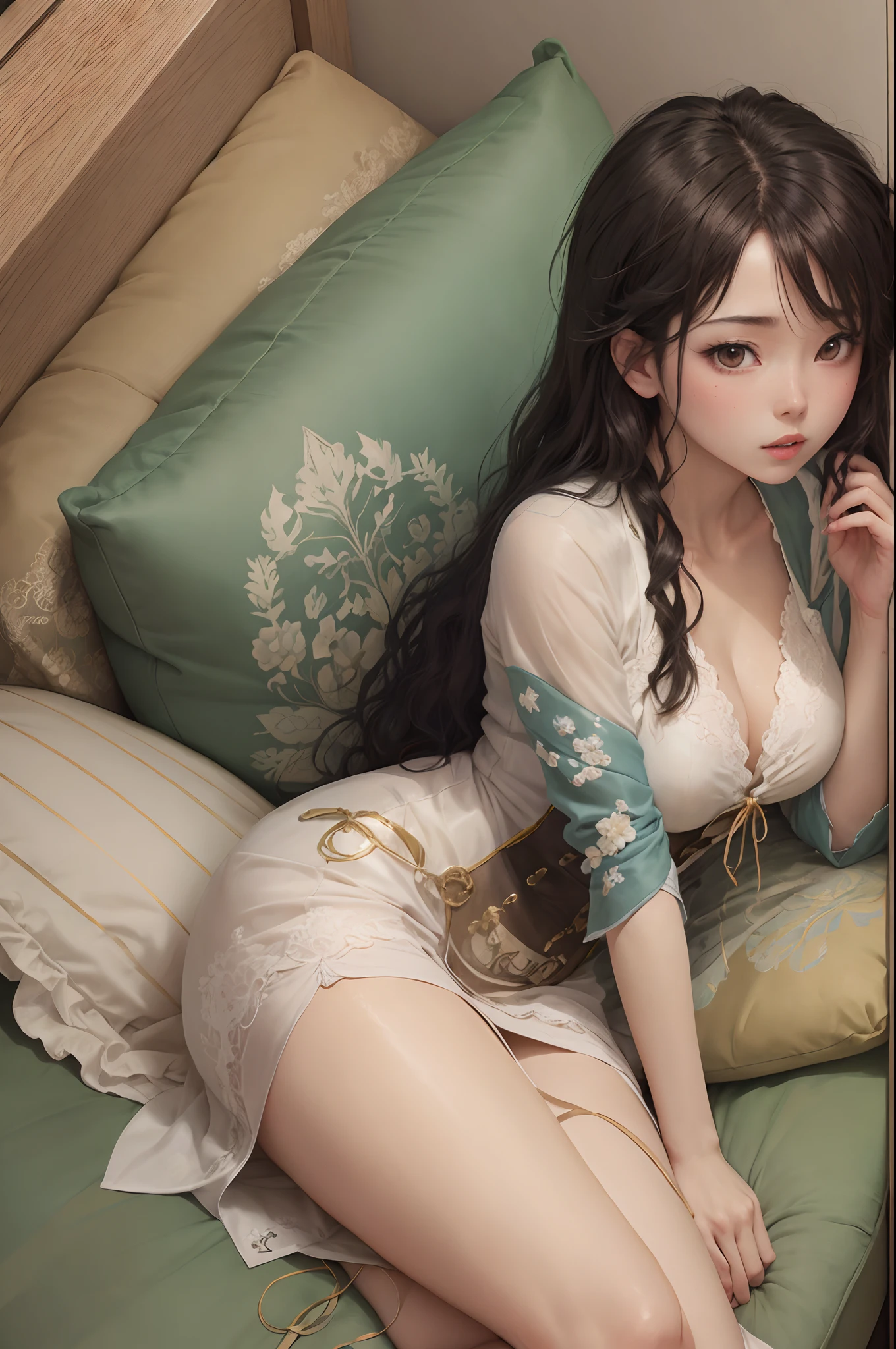 Chizuru Ichinose from the rent-a-girlfriend anime series lying on a couch in a hot dress --auto --s2