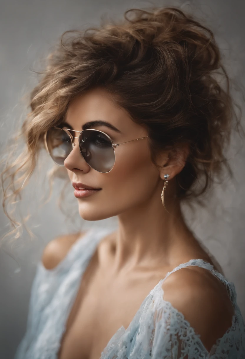 Centrado perfecto, Un lindo ratoncito, Use una chaqueta del equipo estudiantil, usar gafas de sol, Usar auriculares, cheerfulness, standing up position, Belleza abstracta, centrado, Looking at the camera, in front of camera, nearing perfection, dynamic, Altamente detallado, Suave, foco nítido, 8k, high-definition resolution, 插圖, arte de Carne Griffiths y Wadim Kashin, fondo blanco