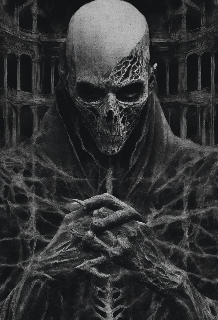 n the dimly lit, abandoned warehouse, the chilling atmosphere is thick with dread. Suddenly, a figure emerges from the shadows, dressed in flamboyant hip-hop clothing that seems out of place in this eerie setting. This mysterious rapper wields a microphone unlike any other, crafted from dripping blood and adorned with gruesome skulls. As he begins to rap, his verses unleash an unthinkable malevolence, seeping into the minds of those who listen. His sinister rhymes have the power to turn listeners into bloodthirsty, violent beings. Explore the horrifying depths of this character's dark persona and the sinister consequences of his unholy verses in a spine-tingling horror series