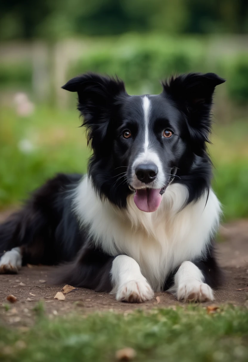 um cachorro Border Collie, pintura estilo 3D aquarela, DJ dog listening to music, Border Collie DJ dog, imagem completa, High resolution high contrast (fotorrealista:1.5), (Foto RAW, 8k UHD, coloring page