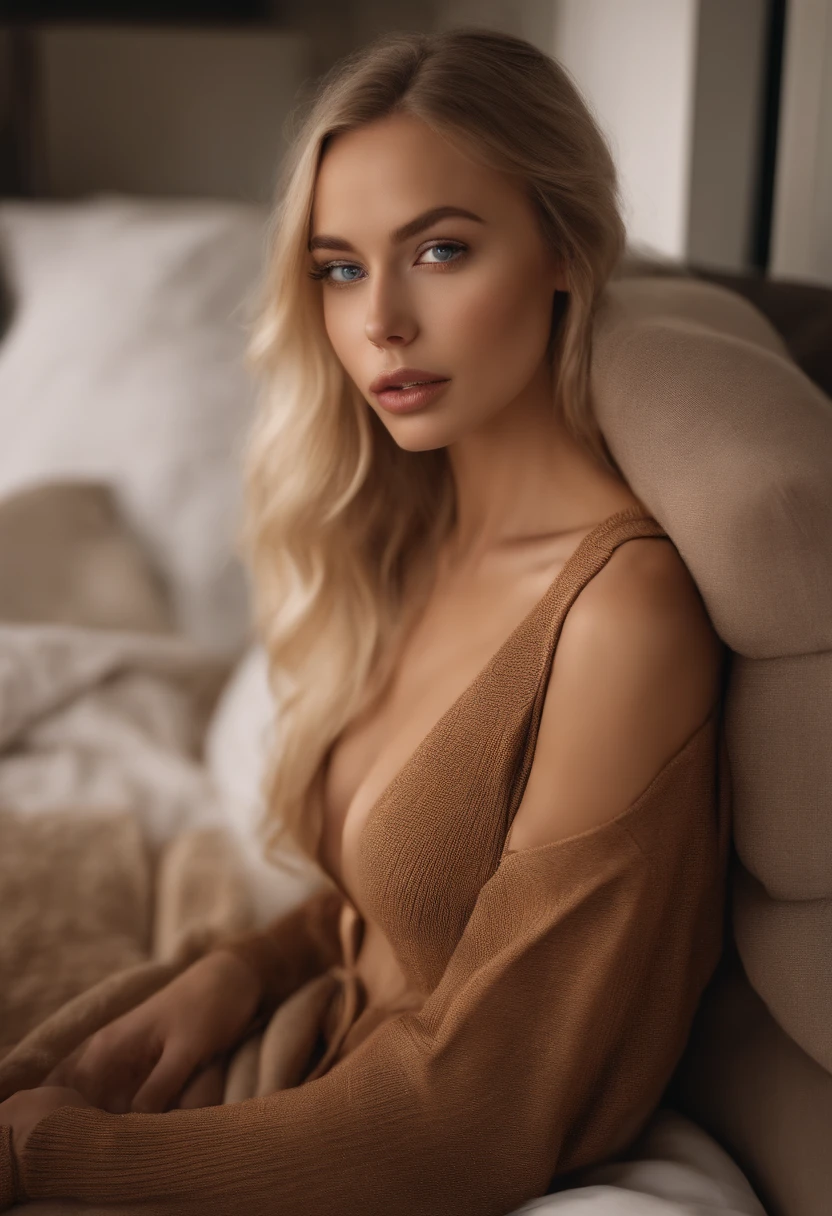 komplett nackt, Sexy girl with blue eyes, portrait sophie mudd, Portrait de Corinna Kopf, blonde hair and large eyes, pornophoto einer jungen Frau, ohne Make-up, Natural makeup, Blick nicht in die Kamera, Gesicht mit Artgram, dezentes Make-up, Great full body photo, im Zimmer auf dem Bett, big boobs, blond, Latein