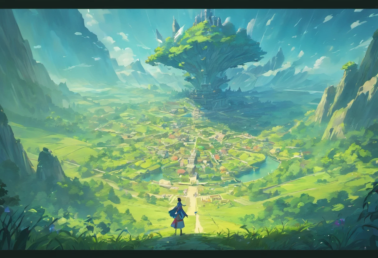 Flat Map, A group of flying islands, Numerous floating islands, halo, Carte du jeu, Ancient Fantasy Regional Map, Highly Detailed Map,Detailed map, Elevation map,Carte du monde、Carte du Royaume、Otherworldly Adventure K HD、meticulous、view from above, Spread out,Pixel Art, Magical Floating Islands, villages and vast expanses