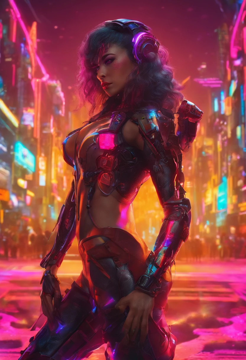 (highly detailed: 1.2), (canon EOS R6 best quality: 1.2), (8k: 1.0), (emb-rrf-low: 1.0), (lots of large black tattoos on cybernetic head open in the middle showing the inside, detailed face, hyper detailed eyes and wearing hi-tech sunglasses with holographic display 1.2), sharp focus (awarded photo: 1.2), (subsurface scatter: 1.2), (subsurface scatter: 1.2). 1.1) (a beautiful ultra-detailed cyborg: 1.2), ( hyper-detailed hair: 1.2), (wonderful body: 1.2), (full body: 1.2), (dynamic stance :1.2), neon glow, (detailed cybernetic eyes:1.1), close-up (hyperrealistic:1.2), rpg, CyberPunk 2077 style, dramatic lighting, (highly detailed futuristic cityscape:1.2), (sci-fi: 1.2). 1.2), professional portrait photography, by wlop greg rutkowski jeffrey simpson alphonse mucha