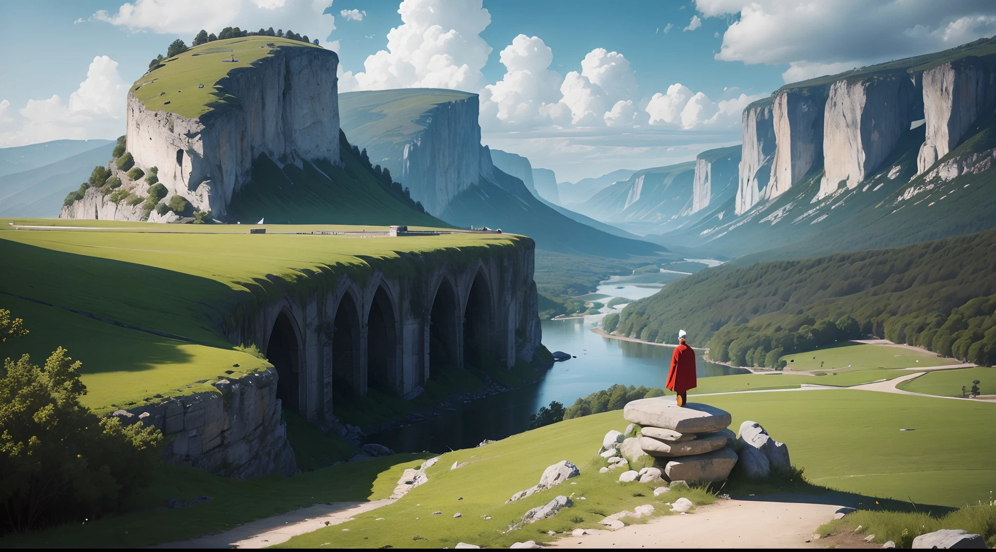 Seneca in a beautiful landscape