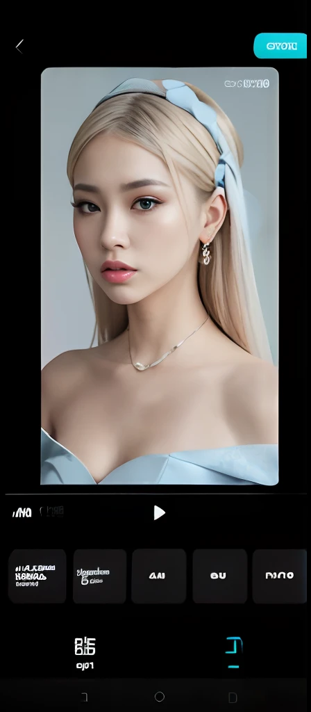 a close up of a woman with a blue dress and a headband, 8k artgerm bokeh, trending on cgstation, jaeyeon nam, yanjun chengt, inspired by Yanjun Cheng, roseanne park of blackpink, sha xi, headshot profile picture, trending at cgstation, taejune kim, profile pic, 2 4 year old female model