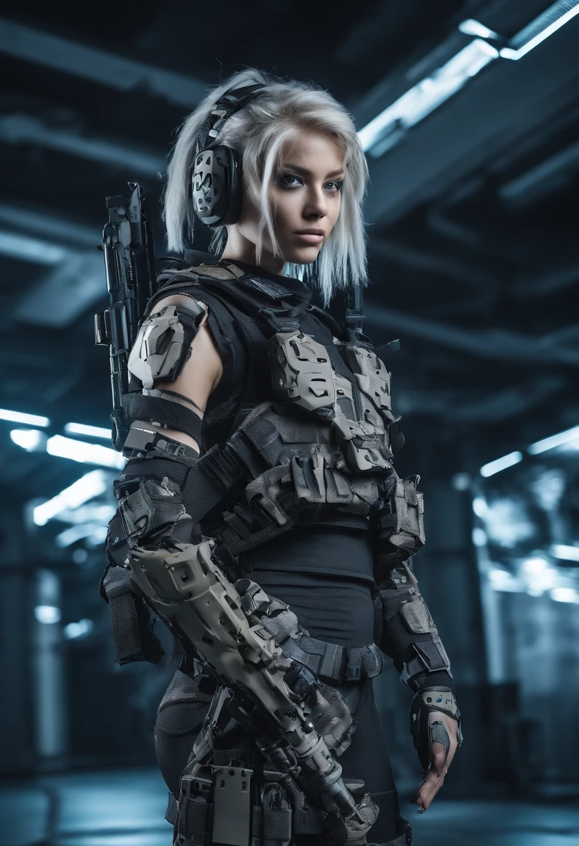 Postapocalyptic combat scene with a Beautiful hyperrealistic photograph of cute Young American woman with Runic tattoos, ((dirty face Blood splattered)), (((wearing full heavy mecha armor, combat harness, Neon highlights))) Short Blonde Dreadlocks, combat pose, (((Holding on to the side of a combat Sci-Fi Combat helicopter))), exterior of Destroyed building, Fires, Smoke, debris, Camo netting, Ammo Boxes abstract beauty, near perfection, pure form, intricate detail, 8k post-production, High resolution, super Detail, trending on ArtStation, sharp focus, studio photos, intricate detail, Very detailed, By Greg Rutkowski