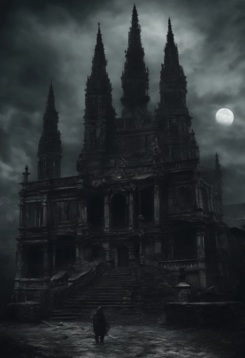 Em um mundo mergulhado na penumbra, Shadows dance around a lone warrior, tripas, cuja viagem se confunde com destinos antigos. No sombrio horizonte, Gothic towers rise, evocando um passado esquecido,em arcos de um dark fantasy. As cores desbotadas de 1970 se misturam com o noir de 1997, Criando uma paleta visual exclusiva.