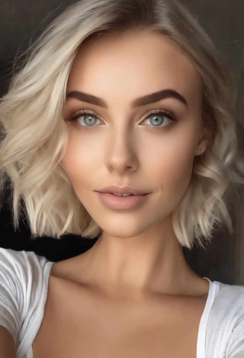 Woman with matching tank top and panties, Sexy girl with blue eyes, portrait sophie mudd, Portrait de Corinna Kopf, blonde hair and large eyes, Selfie einer jungen Frau, ohne Make-up, Natural makeup, Blick direkt in die Kamera, Gesicht mit Artgram, dezentes Make-up, Great full body photo, im Zimmer, big boobs, Blond