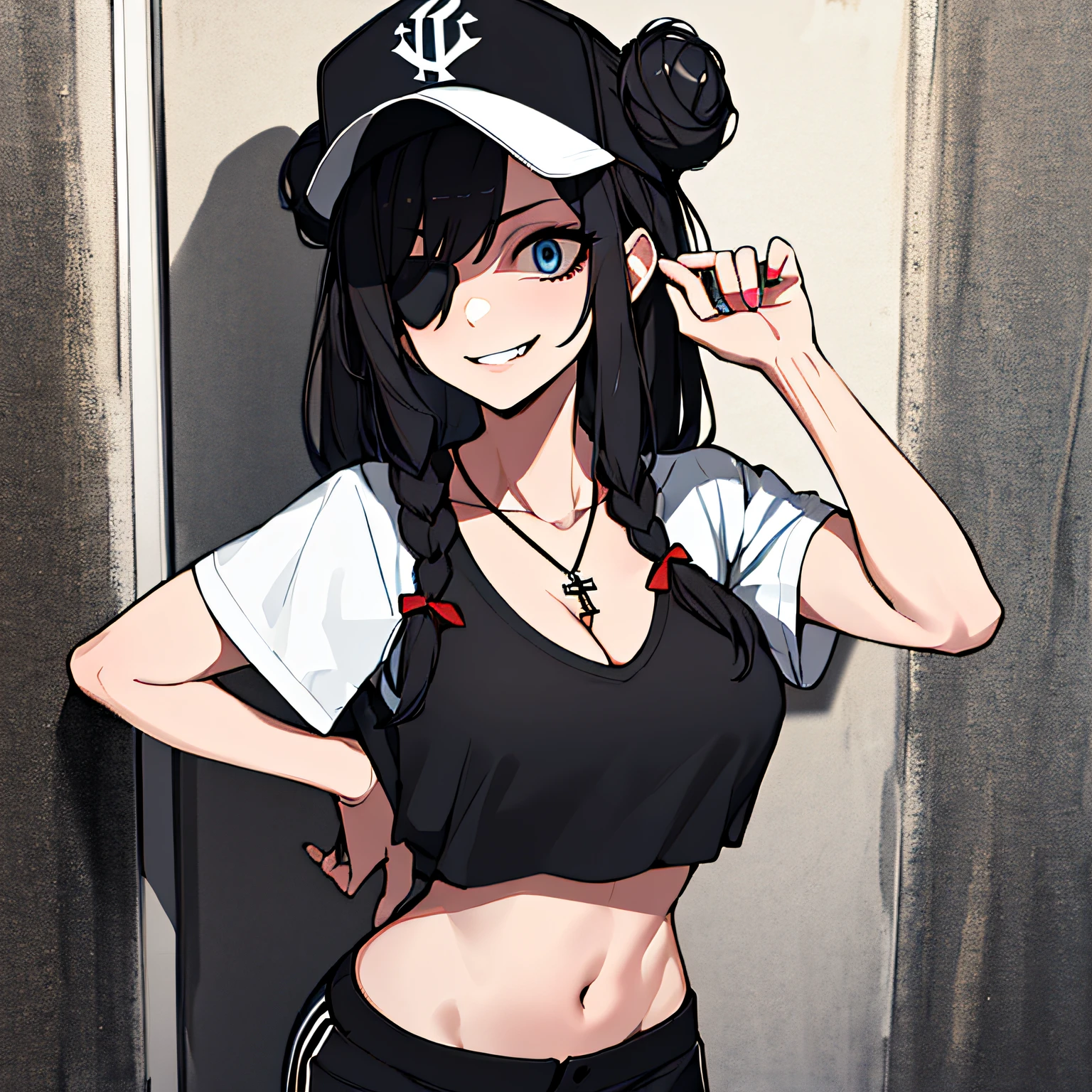 highest quality、smile、Small breasts、、Black Hair、Twin tails、camisole、mini skirt、Panty shot、living