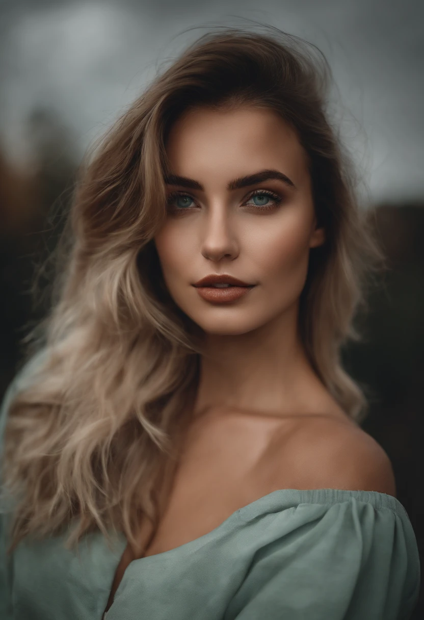 Photo d'une belle fille de 25 ans, cheveux pastel, yeux verts, sexy, Gros plan, jeune, DSLR, 8k, 4K, ultrarealistic, Realstic, peau naturelle, textured skin, angle dynamique, grosse poitrine