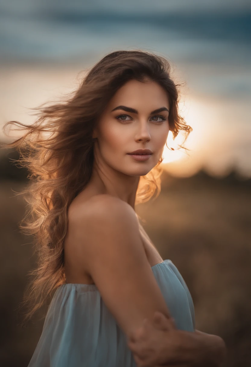 hoto d'une belle fille de 25 ans, cheveux pastel, beaux yeux, sexy, Gros plan, jeune, DSLR, 8k, 4K, ultrarealistic, Realstic, peau naturelle, textured skin, angle dynamique, gros seins, soleil, ciel bleu, nature