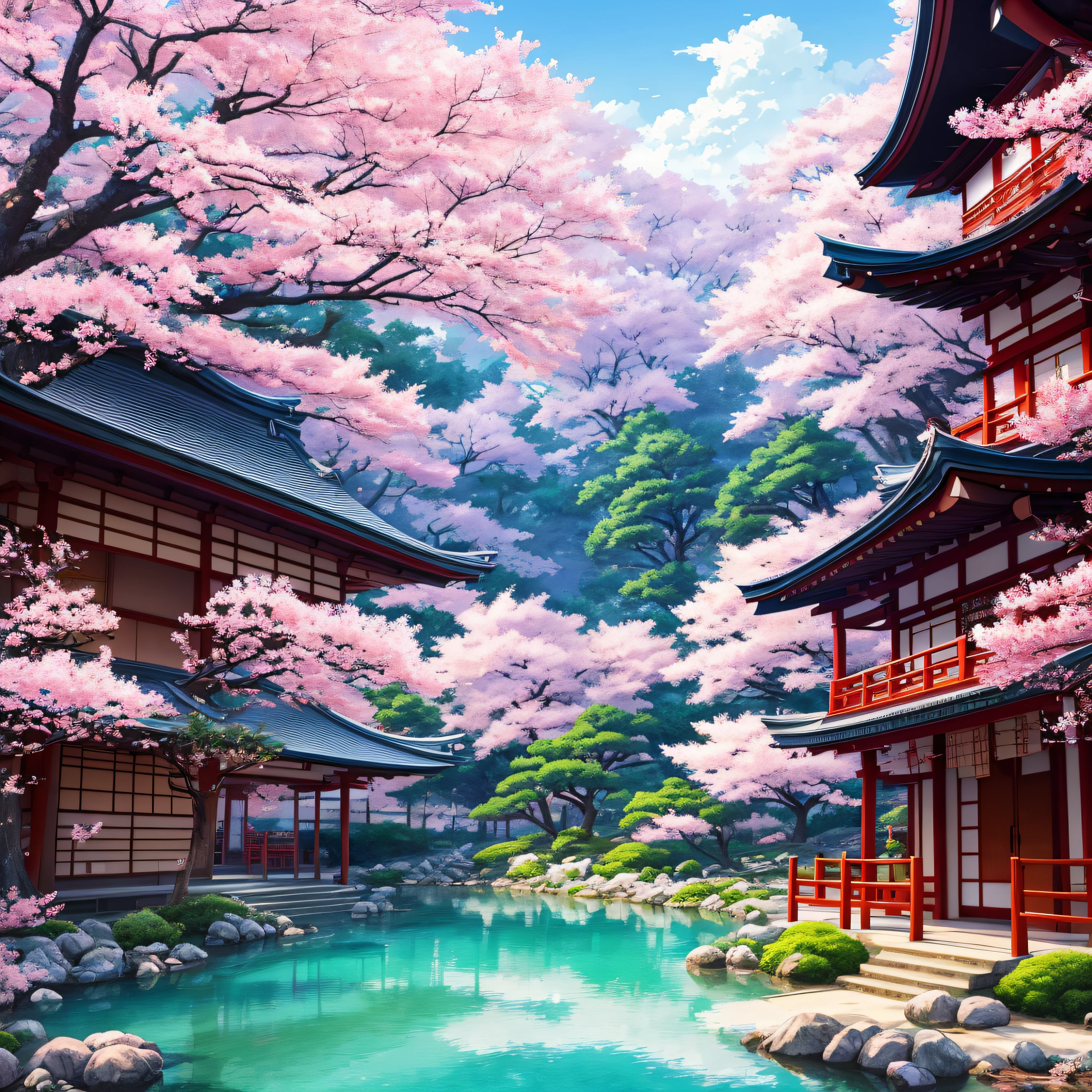 Beautiful shrine scenery, cherryblossom, Pines, Anime Background Art, japanese art style, beautiful anime scene, detailed scenery - width 672, Background art, Anime landscapes, Anime Background, Beautiful anime scenery, Beautiful peace scenes in anime, landscape artwork, Japan Village, Anime landscape concept art, 8K)) --auto