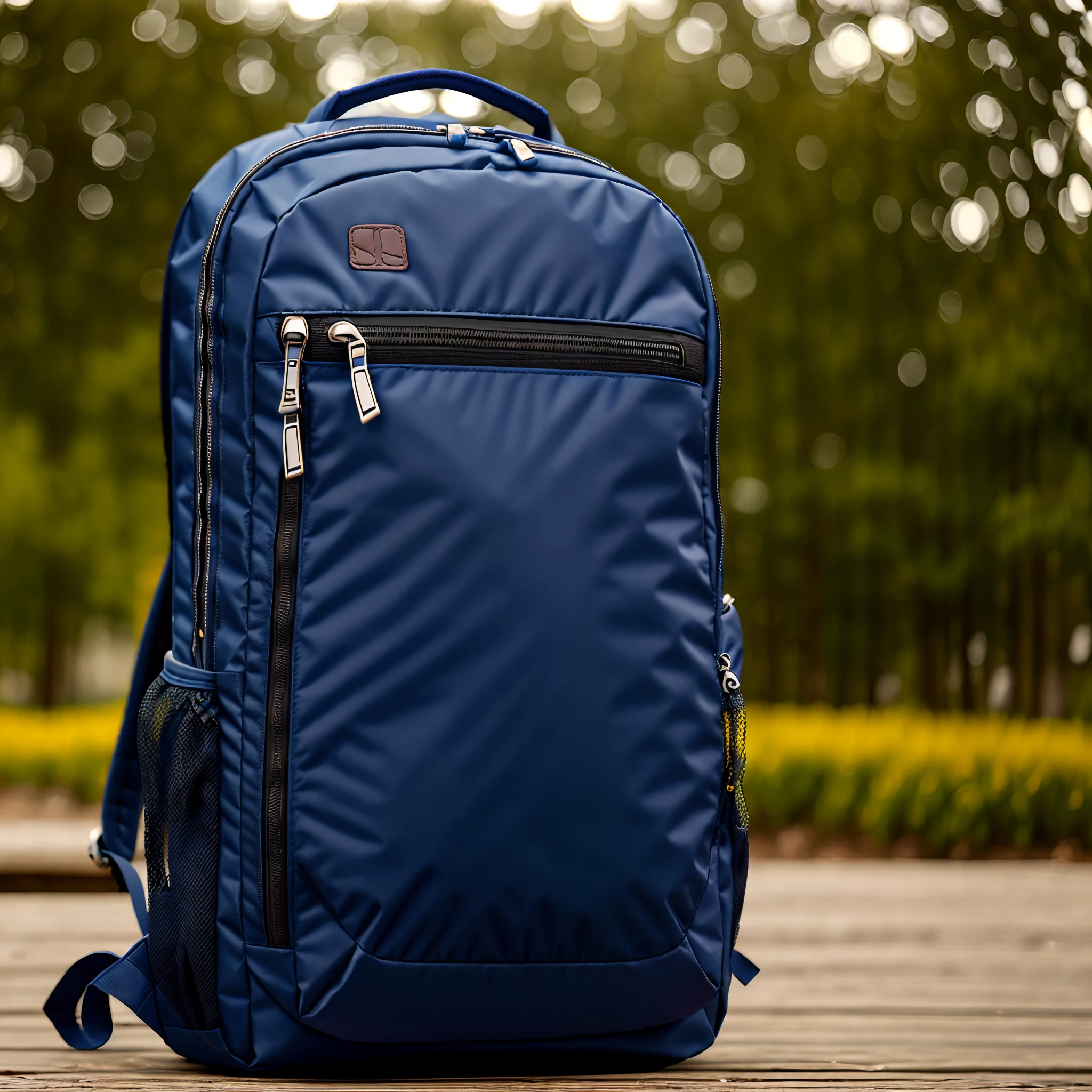 backpack, comfortable, smart, durable, design by an outdoor company, product photography, dslr photograph, high detail, outdoors with bokeh