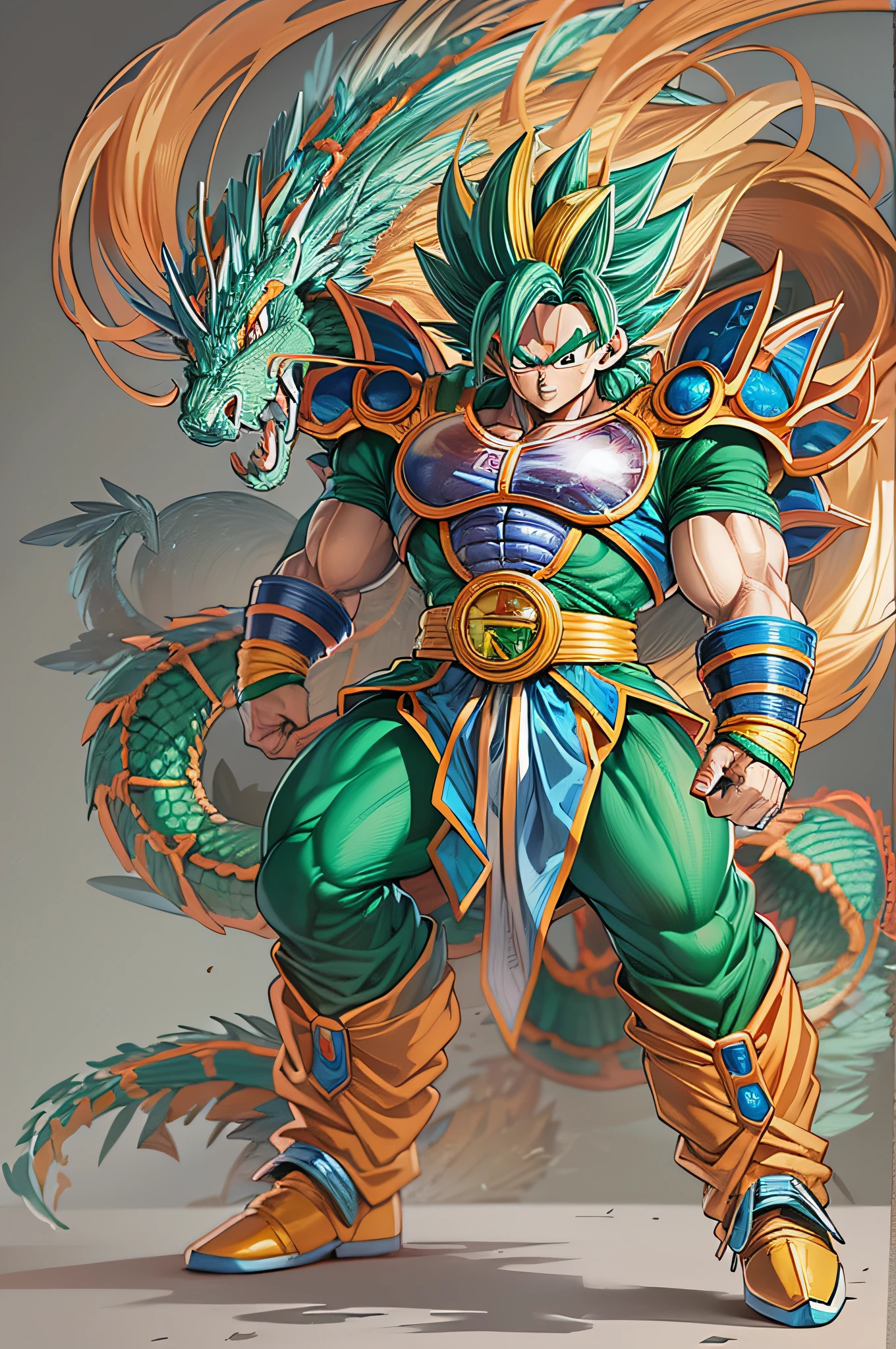 goku dragon ball character with blue pegasus armor from knight of the zodiacs