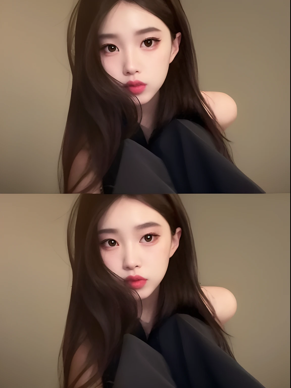 A closeup of a woman with a black dress and a black bow tie, Ulzzang, Bae Suzy, with very thin lips, Jinyoung Canela, jossi do blackpink, wan adorable korean face, jennie blackpink, com rosto redondo, Jaeyeon Nam, menina coreana, 1 8 I, pale thin lips, pale fair skin!!, beautiful aesthetic face, jia