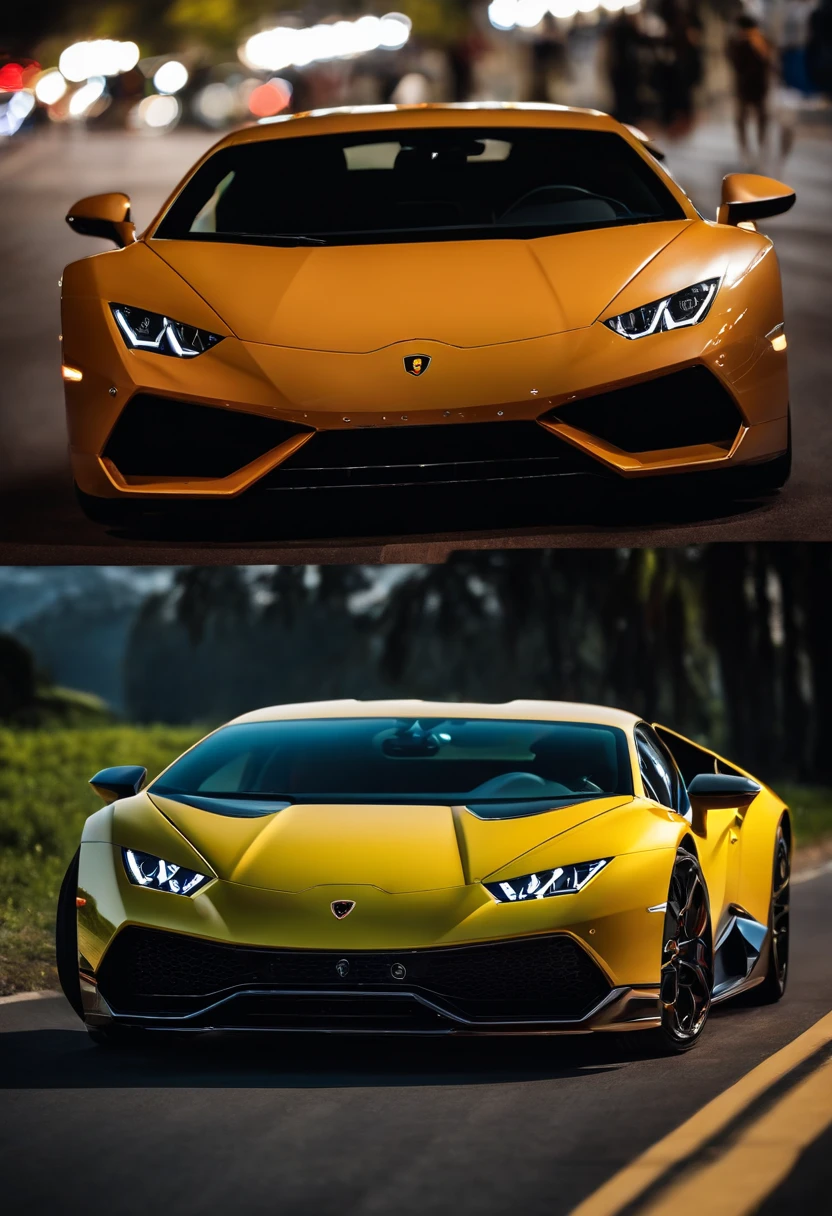 Lamborghini Huracan ao lado de uma Bugatti Veyron
