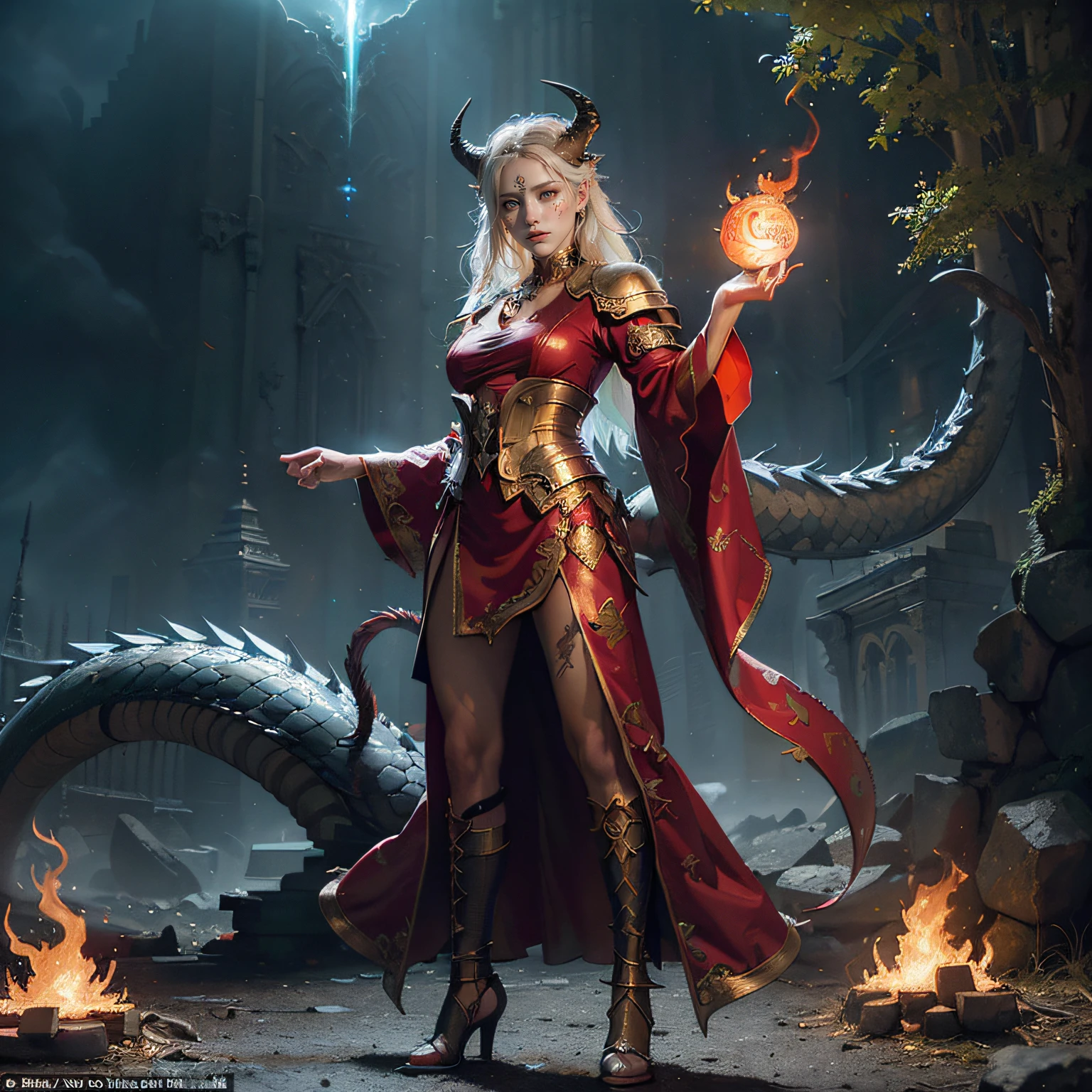 (Numerous award-winning masterpieces, with incredible detail, textures and maximum detail), (hyper realistic:1.4), (realistic:1.3), ((extreamely beautiful face features)),(best quality real texture skin), (Pale but beautiful face:1.8), (fine circular glowing dragon orange eyes: 1.2), (finely detailed true circle dragon red eyes), (demonic eyes), (orange cat eyes), (finely Detailed and beautiful face:1.8), fantasy, ((dramatic photo)), ((dynamic photo)), highly detailed, ultra-realistic, intricate details, painting (artwork), ((masterpiece,best quality)), hyper realistic, dark fantasy, dragonic, epic realistic, faded, ((neutral colors)), art, (hdr:1.5), (muted colors:1.2), hyper detailed, (art station:1.5)