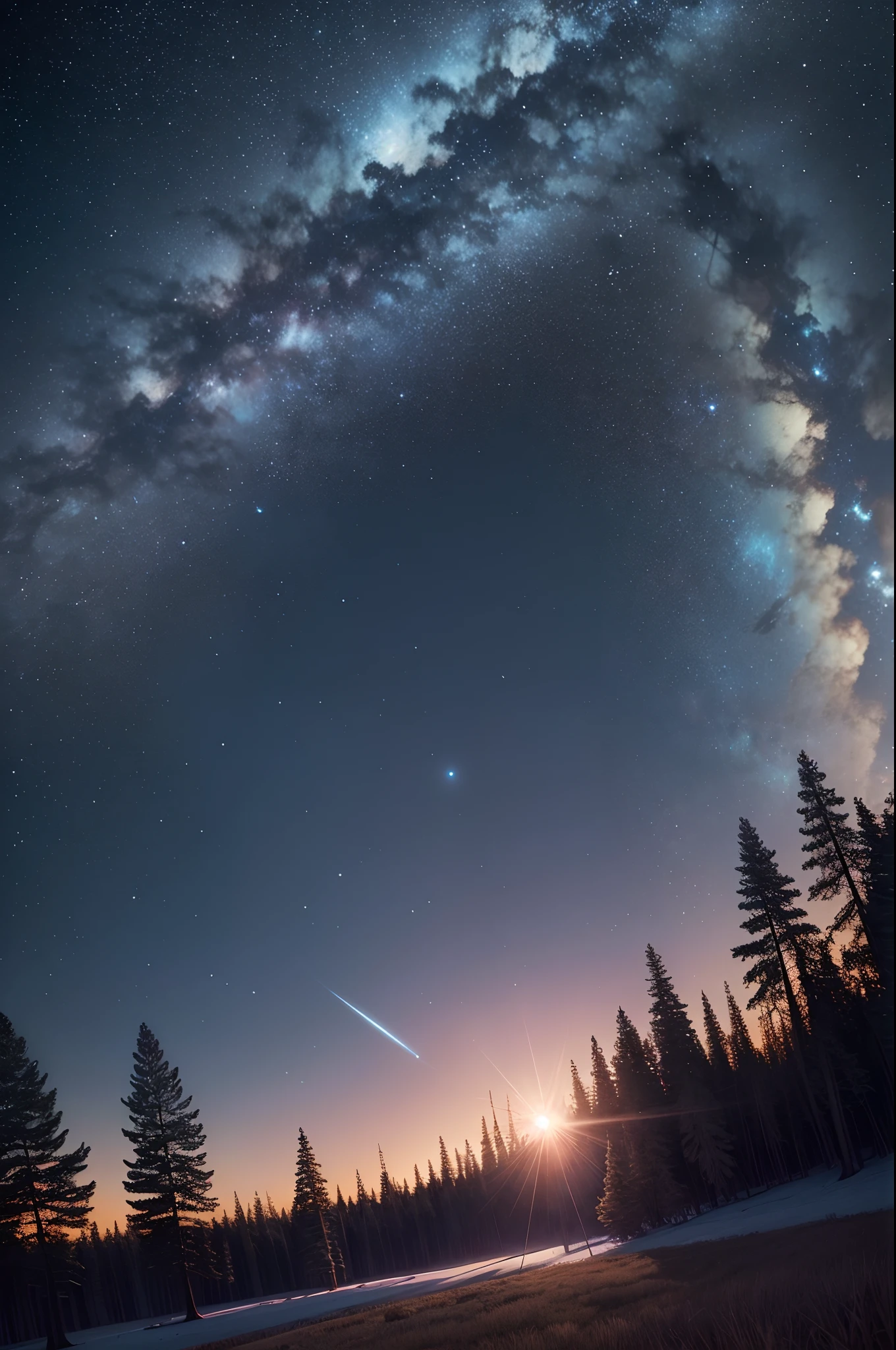 Kinematic, hiperrealista, La mejor calidad, ultra detallado, starry sky,
forest