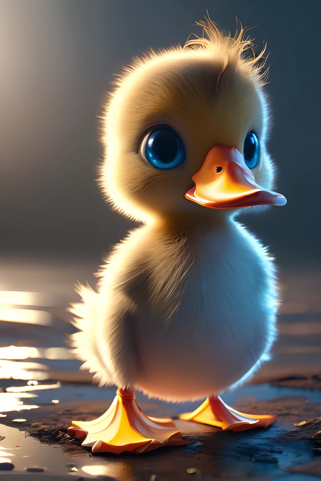 duck,solo,illustration,quack sound,reservoir reflection,water ripples,feather details,masterpiece:1.2,ultra-detailed,realistic,colorful,soft lighting