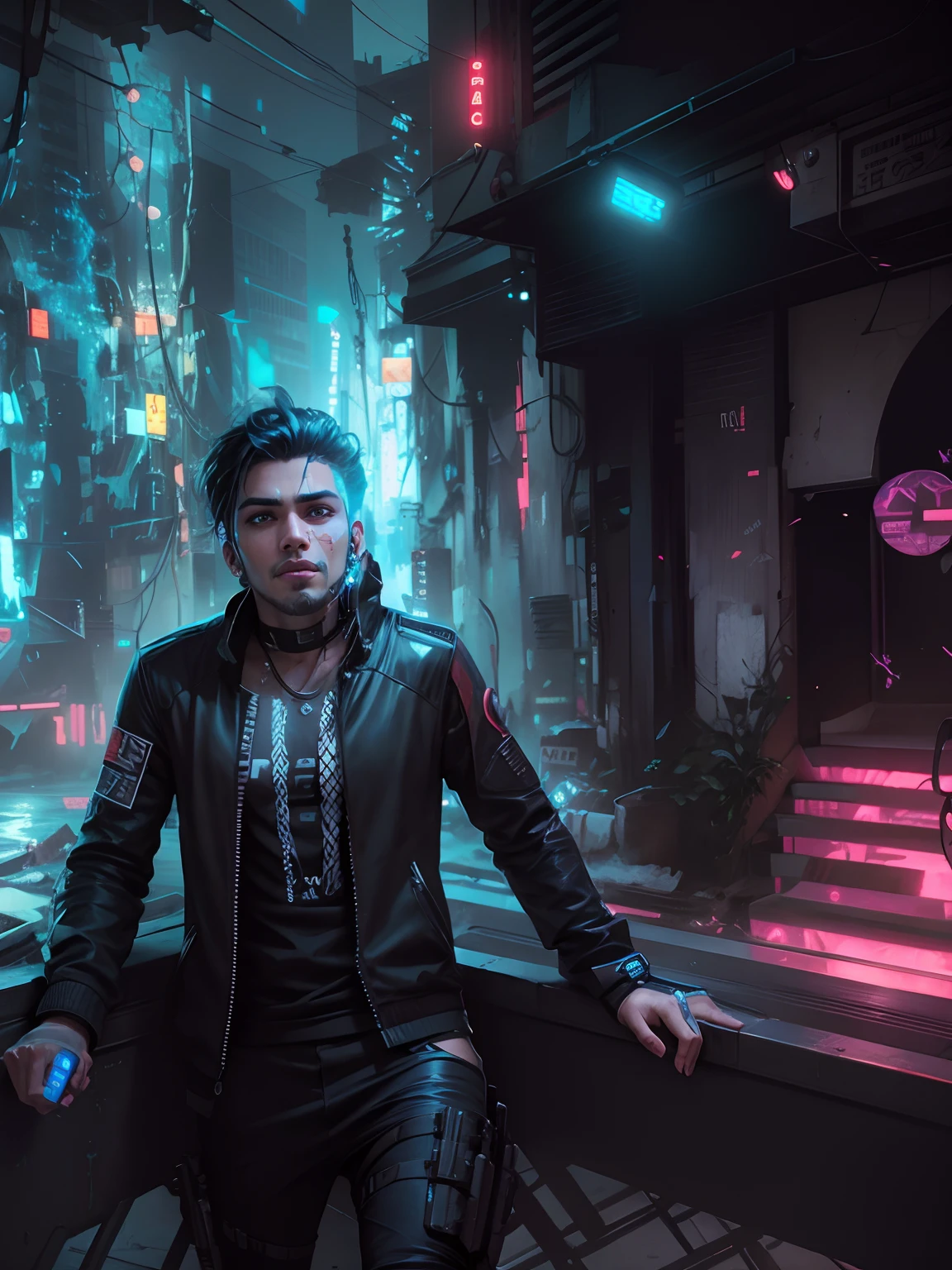 Change background cyberpunk handsome boy.realistic face. 8k.uktra Realstic