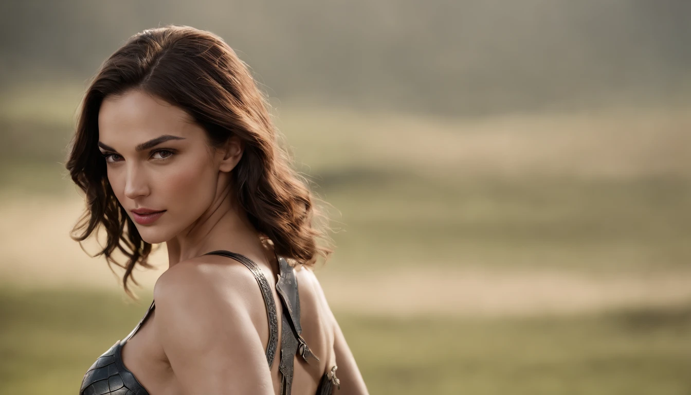 Gal Gadot, Mulher guerreira super legal, bikini armor, fundo do campo de batalha, corpo sexy, rosto e olhos detalhados, quebrar,circunstanciado,Realistic,arte digital 4k altamente detalhada,octan render, bioluminic, BREAK concept art with 8K resolution, Realismo,by Mappa Studios,master part,melhor qualidade,Artes Oficiais,illustartion,Linha clara,(Fresco_cor),perfect composition,Absurdo, fantasia,Intenso,regra de terceiro, (tiro de corpo inteiro:0.1)