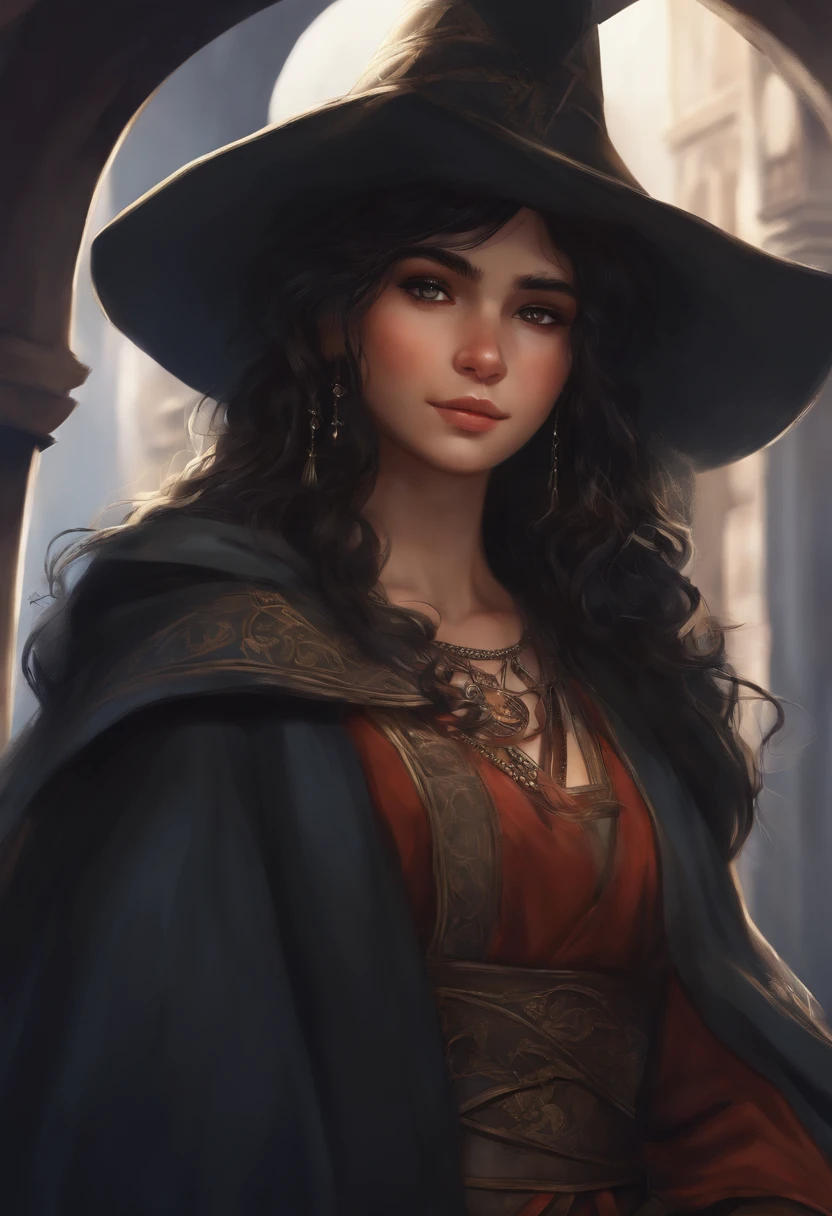 1girl, pelo corto negro, tomboy, cara seria, aventura, fecha, Ciudad medieval, anime
