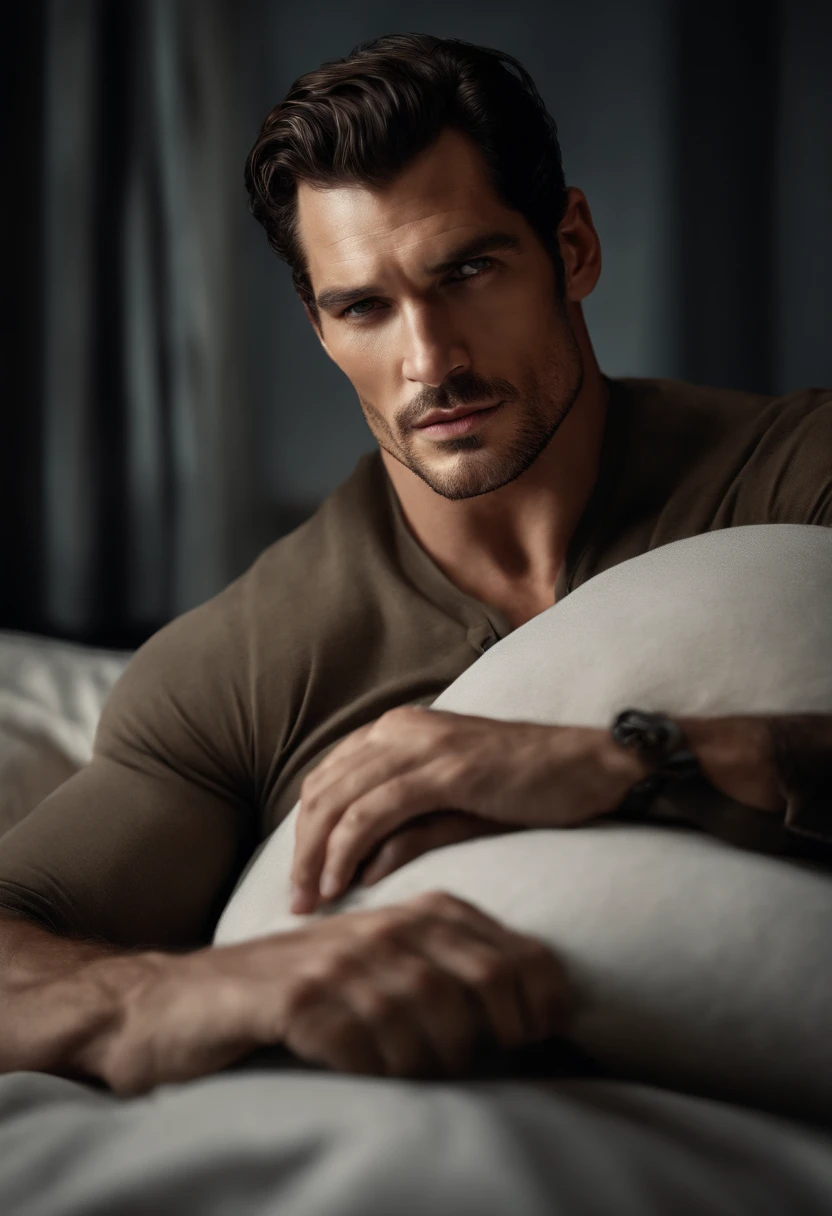 David Gandy lookalike, Henry Cavill lookalike, ((Top Quality, Masterpiece: 2), fit, lying down, hairy chest::1.7, crew cut, top view (Male focus), armpit, male, male, rough, raised, sexy, correct anatomy::, Best quality, realistic, realistic, award winning illustration, (highly detailed face and skin texture), (full body), (complicated detail: 1.2), (fine detail), (complicated detail), (cinematic lights, best quality backlight), sharp lines, focus sharp, official art, unity 8k wallpaper, absurd, unbelievably absurd, huge file size, ultra-, fantasy art, RTX,((Closing photo-up by award-Winning studio)), , (shut up), , perfect hands, beautiful detailed eyes, Perfect Face