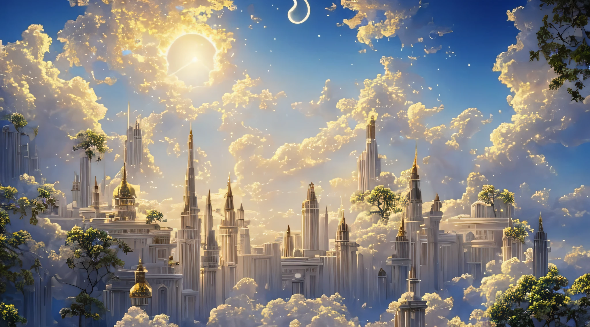 Cloud World, Flying Angels, Majestic gates and pillars, Sun, Moon and Stars, In Heaven,
masutepiece, Best Quality, Ultra-detailed,
Sidon, Sidon Style
(Photorealistic), extremely delicate and beautiful, depth of fields, Film grain, Professional Lighting,
Photon mapping, Radio City, Physically-based rendering,