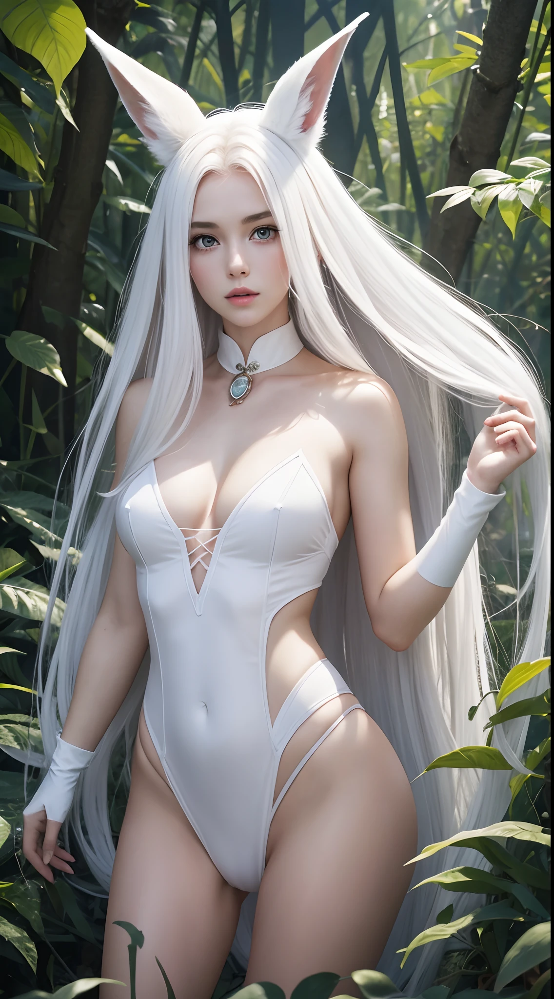 She is white and beautiful because she is a white rabbit beastman