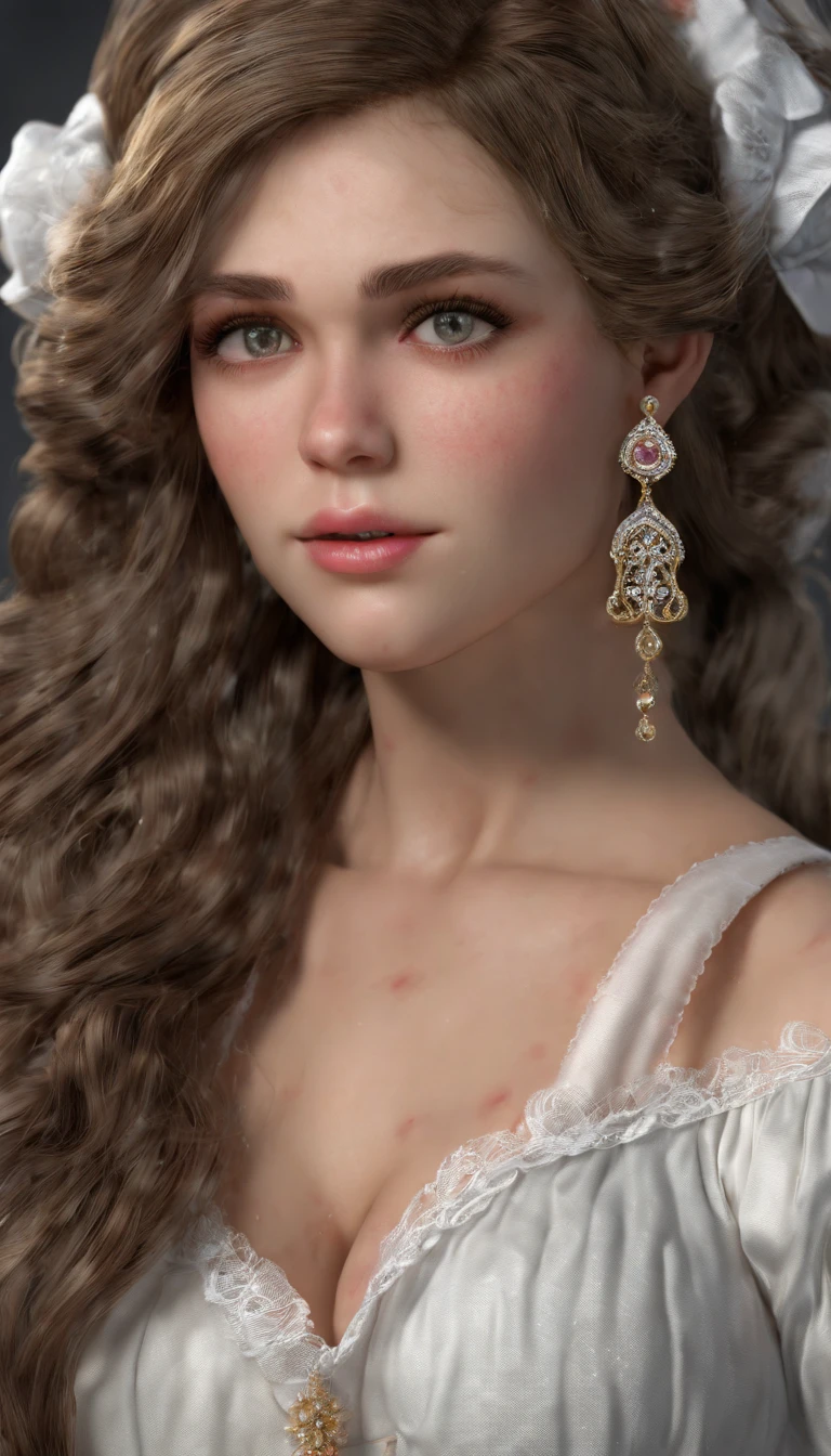 (best quality,4k,8k,highres,masterpiece:1.2),ultra-detailed,(realistic,photorealistic,photo-realistic:1.37),beautiful expressive eyes,long eyelashes,beautiful detailed lips,detailed hair and face,(She looks as if she is about to cry.),clean and flawless skin,(Very large breasts, big tits, oversized tits),Short hair,(Earrings, maid uniform),