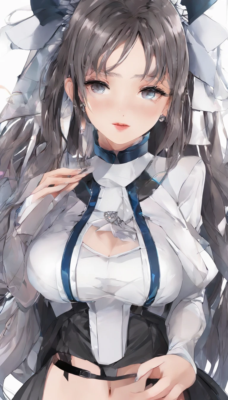 (best quality,4k,8k,highres,masterpiece:1.2),ultra-detailed,(realistic,photorealistic,photo-realistic:1.37),beautiful expressive eyes,long eyelashes,beautiful detailed lips,detailed hair and face,(She looks as if she is about to cry.),clean and flawless skin,(Very large breasts, big tits, oversized tits),Short hair,(Earrings, maid uniform),