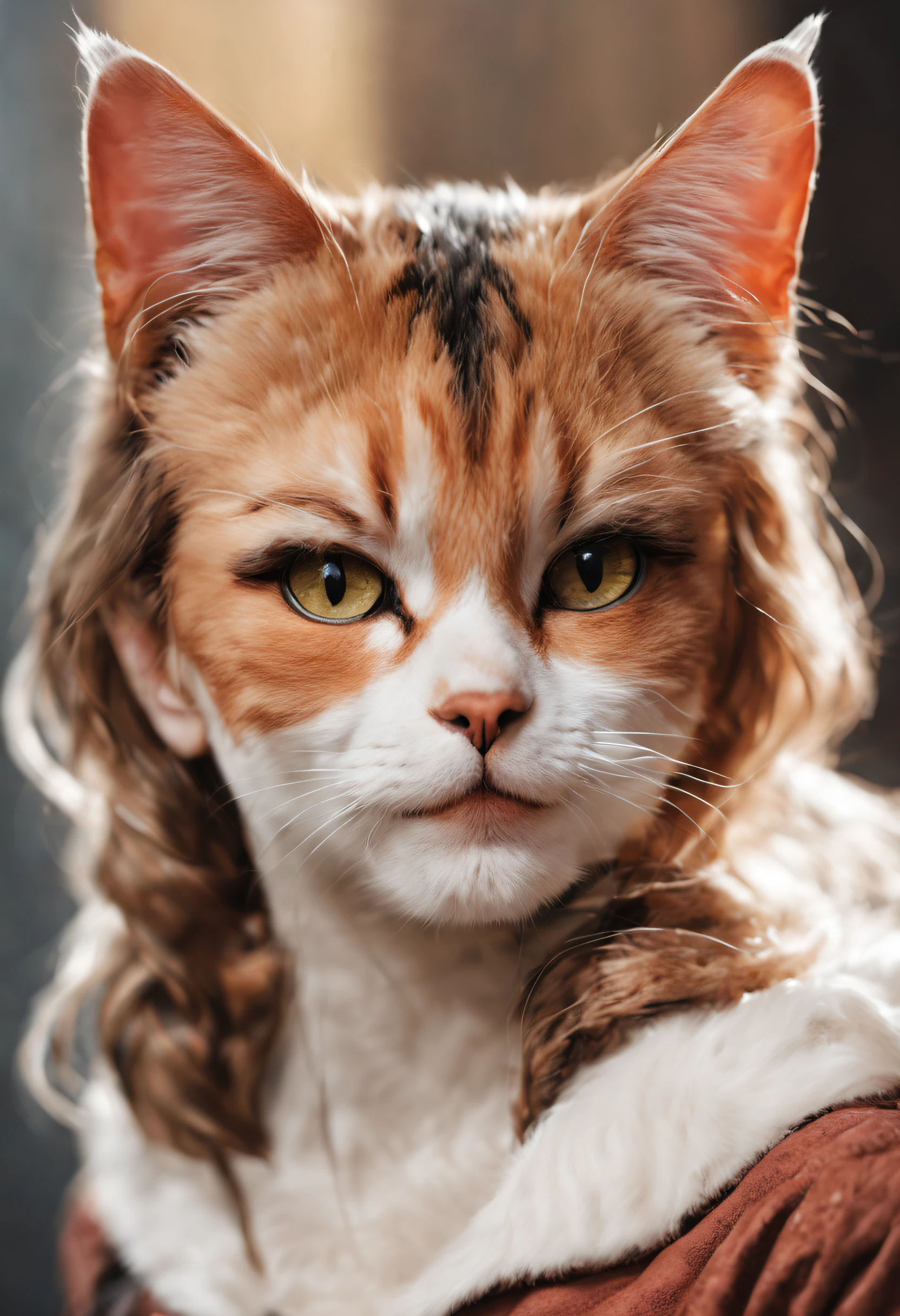 a portrait of a cat girl, close up photo, masterpiece, best quality
