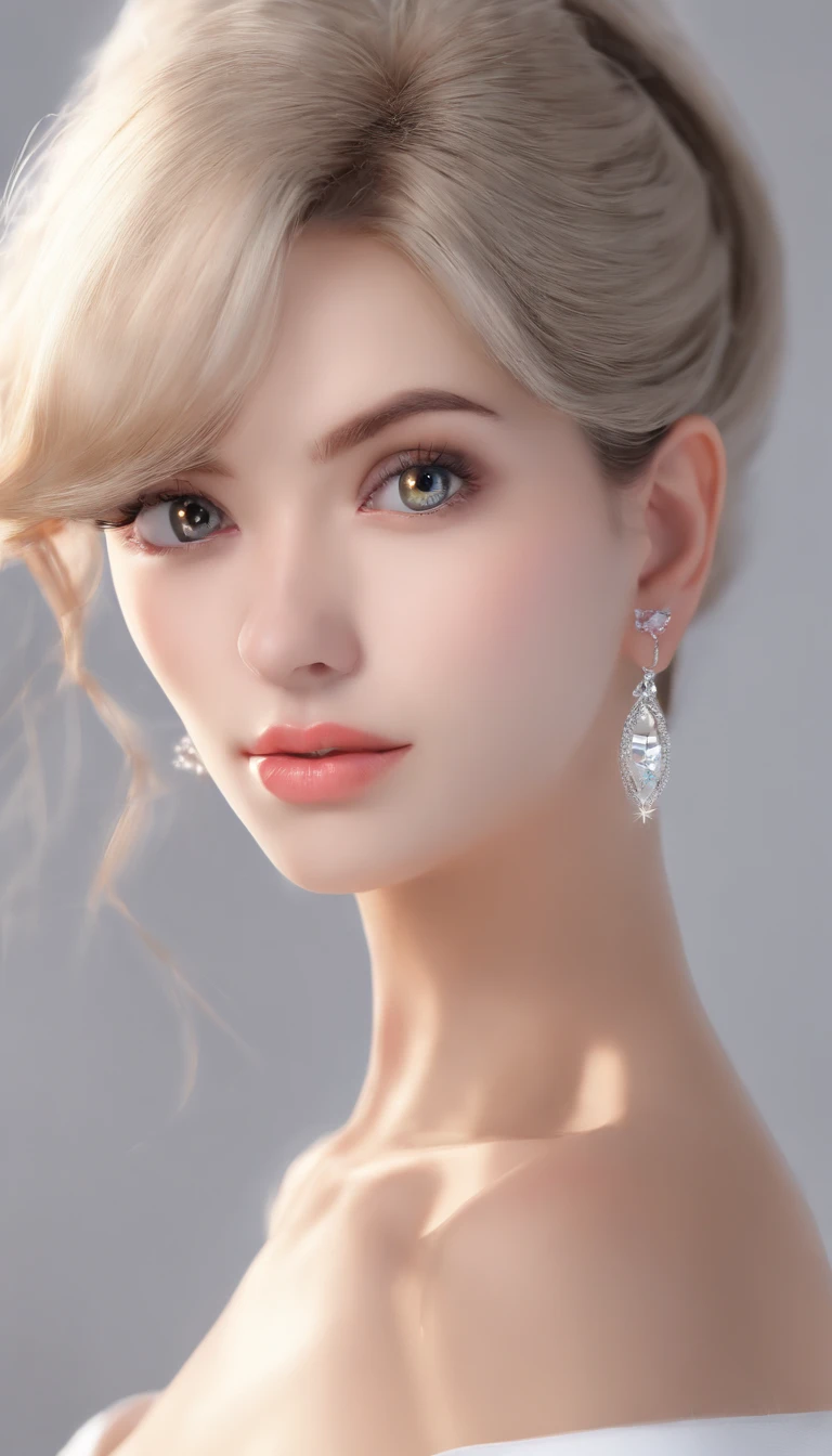 (best quality,4k,8k,highres,masterpiece:1.2),ultra-detailed,(realistic,photorealistic,photo-realistic:1.37),beautiful expressive eyes,long eyelashes,beautiful detailed lips,detailed hair and face,(She looks as if she is about to cry.),clean and flawless skin,(Very large breasts, big tits, oversized tits),Short hair,(Earrings, maid uniform),