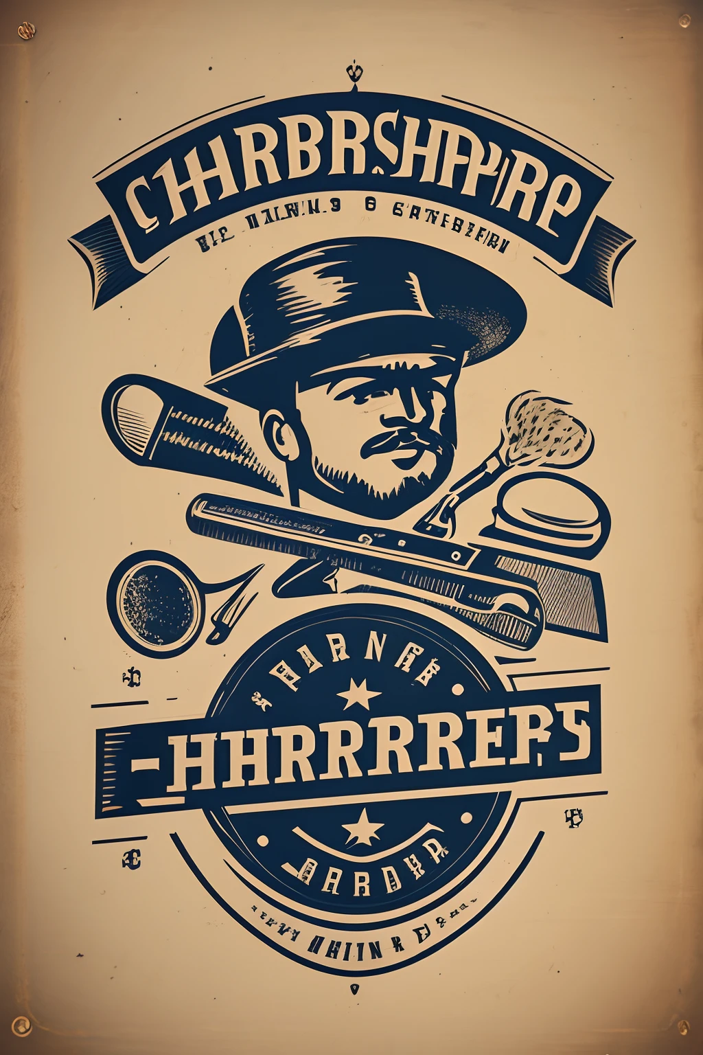 Design a vintage yet modern logo for a barbershop, combining classic elements with a contemporary twist. Incorporate a timeless color palette, and make sure it reflects the essence of a traditional barbershop with a touch of modernity