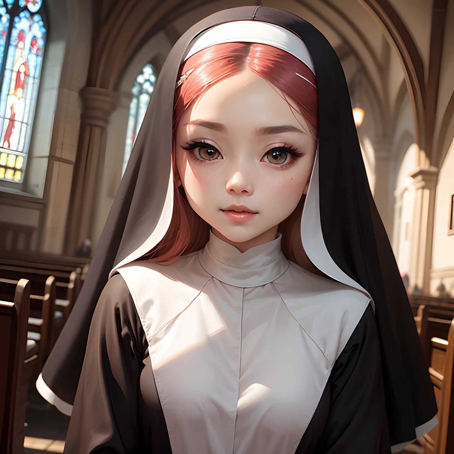 bride: A shining wedding ring on a ring finger ,Her name is Ciel(Holy Girl)(Possession of the Goddess),Medieval Europe ,Emphasizing cuteness and the element of admiration ,A pose illustration that expresses the overwhelming cuteness of the character in the foreground ,Impressive architectural background ,church,Chapel, wedding,Super fine, rich, Medieval Europeとファンタジーの世界を現代的に解釈 ,Realistic Texture, Professional artistic shading and lighting, Cinematography and effects like scenes, Depth of field 1 beautiful girl, So cute,Black-haired(Straight and long),Perfect Anatomy ,Completely naked,I made a baby,I'm tired and weak,I'll lift my skirt and show you my crotch,Shows big breasts,Spread your legs:1.4,protruding vagina,(Realistic vagina),(fluid is coming out of the vagina),(Erect nipples),(Nipple to Milk),From below,