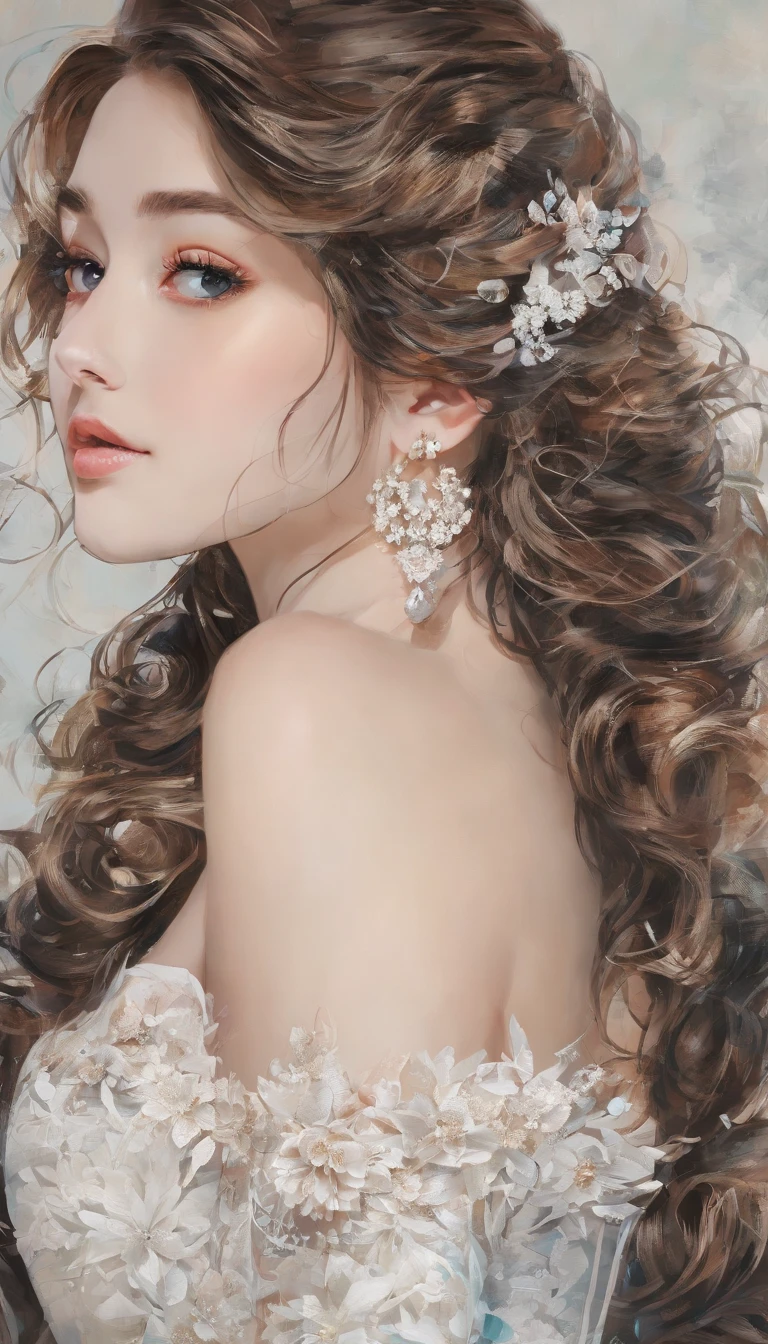 (best quality,4k,8k,highres,masterpiece:1.2),ultra-detailed,(realistic,photorealistic,photo-realistic:1.37),beautiful expressive eyes,long eyelashes,beautiful detailed lips,detailed hair and face,(She looks as if she is about to cry.),clean and flawless skin,(Very large breasts, big tits, oversized tits),Short hair,(Earrings, maid uniform),